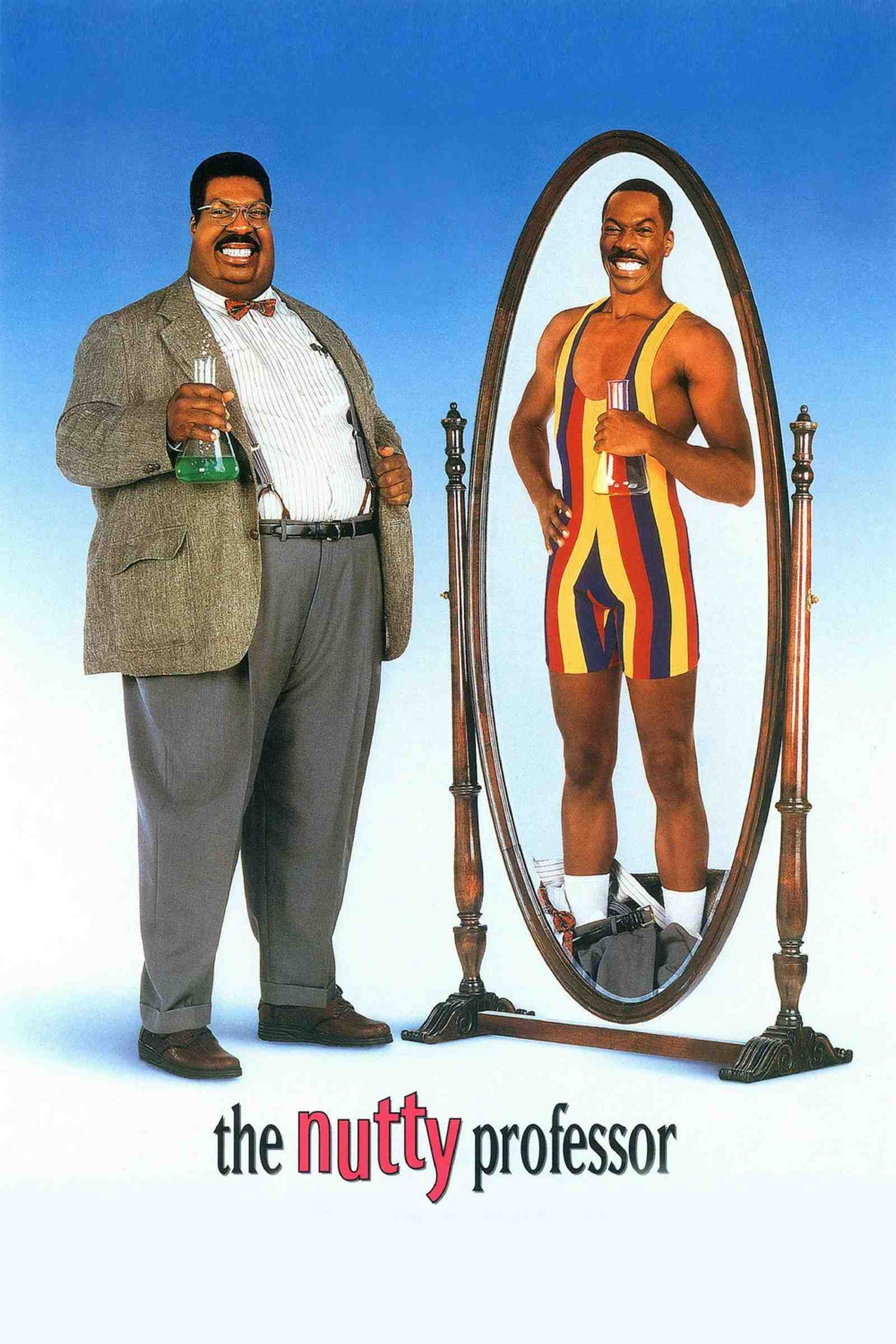 Poster chính thức của phim Phim Giả Tượng, Phim Hài "Giáo Sư Khùng" (The Nutty Professor - 1996), với sự tham gia của diễn viên Eddie Murphy và Jada Pinkett Smith.