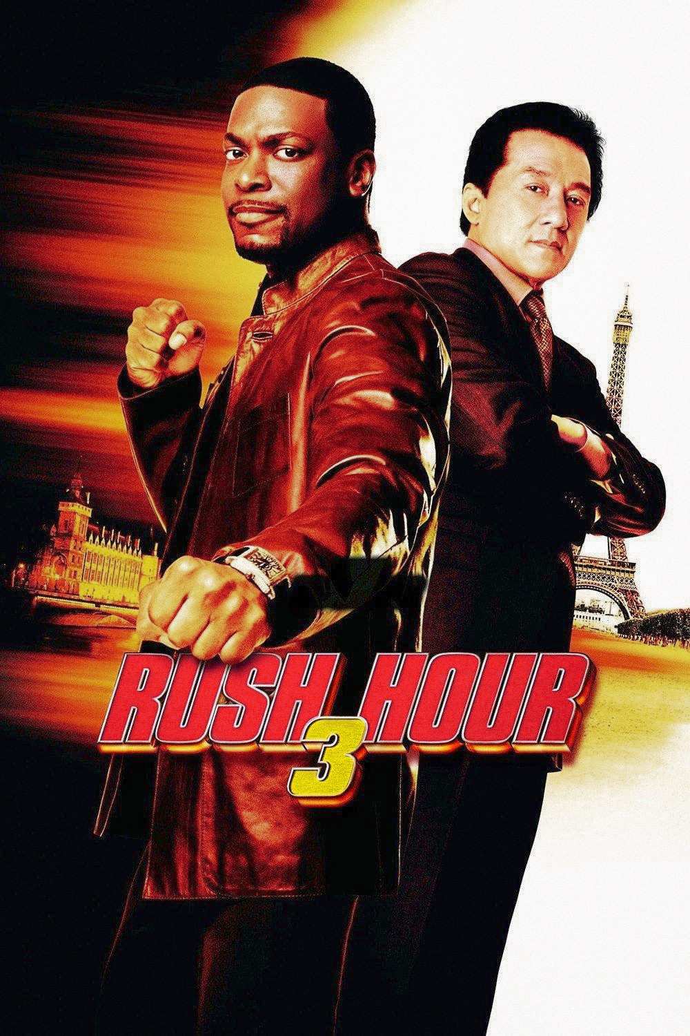 Poster chính thức của phim Phim Hành Động, Phim Hài "Giờ Cao Điểm 3" (Rush Hour 3 - 2007), với sự tham gia của diễn viên Thành Long và Chris Tucker.