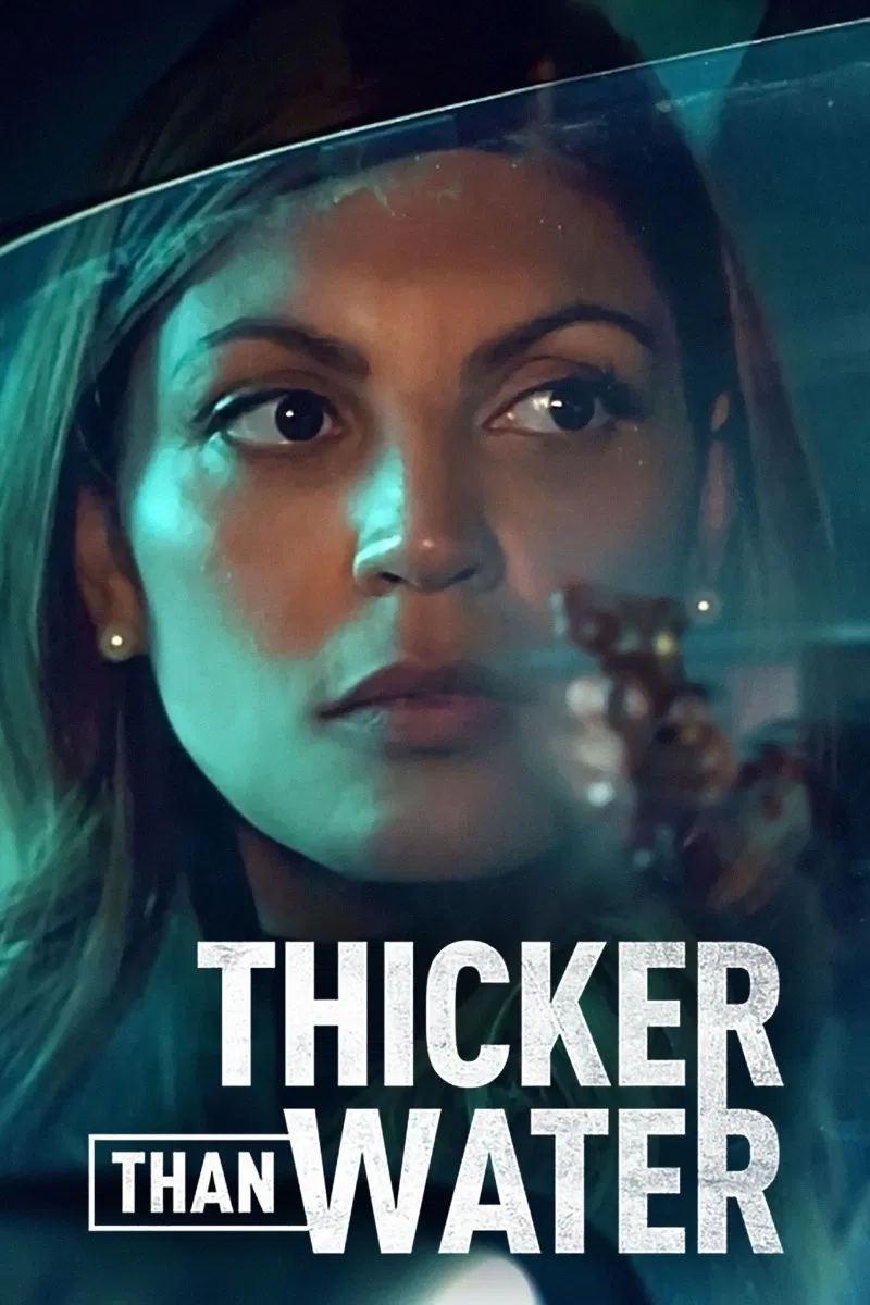 Poster chính thức của phim Phim Bí Ẩn, Phim Hình Sự "Giọt Máu Đào" (Thicker Than Water - 2023), với sự tham gia của diễn viên Nawell Madani và Kahina Carina.