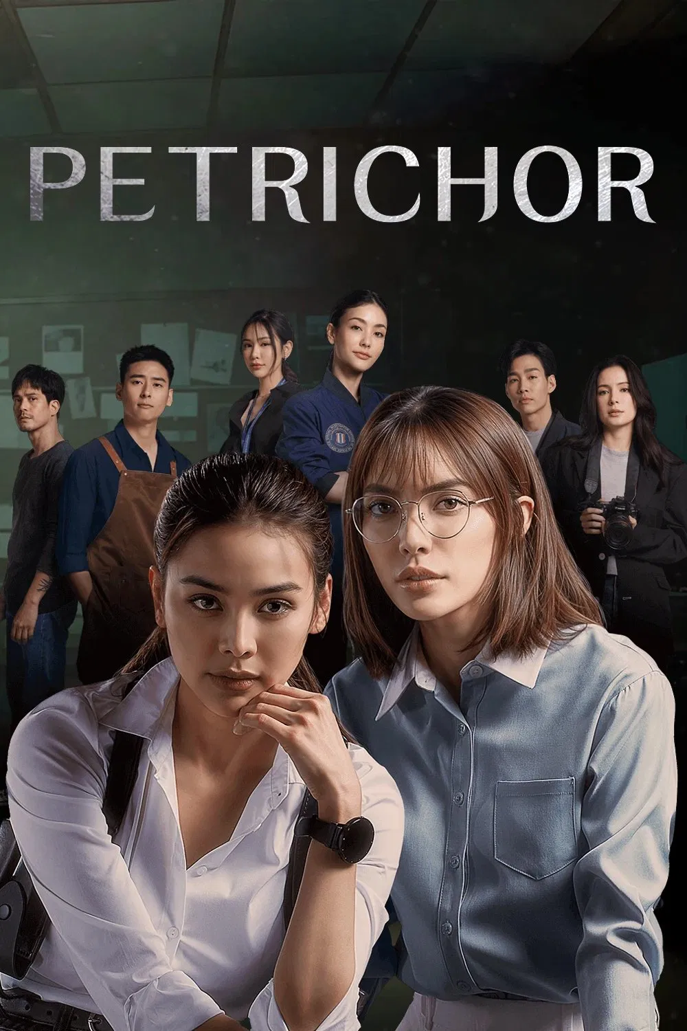 Poster chính thức của phim Phim Bí Ẩn, Phim Tâm Lý "Giọt Mưa Mang Mùi Rỉ Sét" (Petrichor - 2024), với sự tham gia của diễn viên Engfa Waraha và Charlotte Austin.