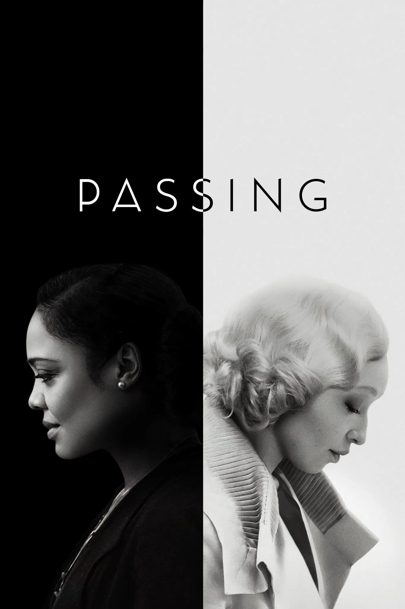 Poster chính thức của phim Phim Tâm Lý "Giữa Hai Màu Da" (Passing - 2021), với sự tham gia của diễn viên Tessa Thompson và Ruth Negga.