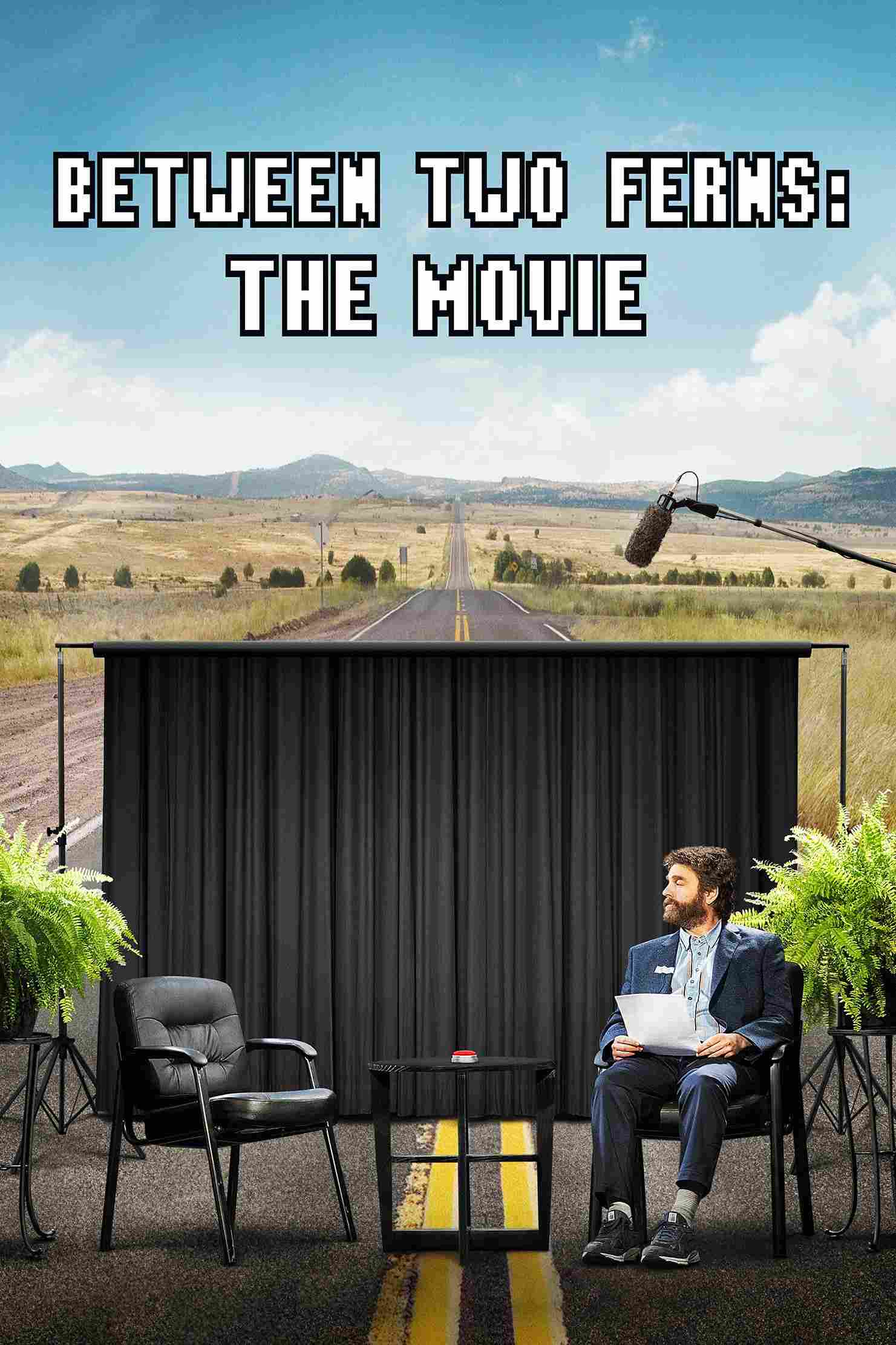 Poster chính thức của phim Phim Hài "Giữa khóm dương xỉ: Bản điện ảnh" (Between Two Ferns: The Movie - 2019), với sự tham gia của diễn viên Zach Galifianakis và Lauren Lapkus.