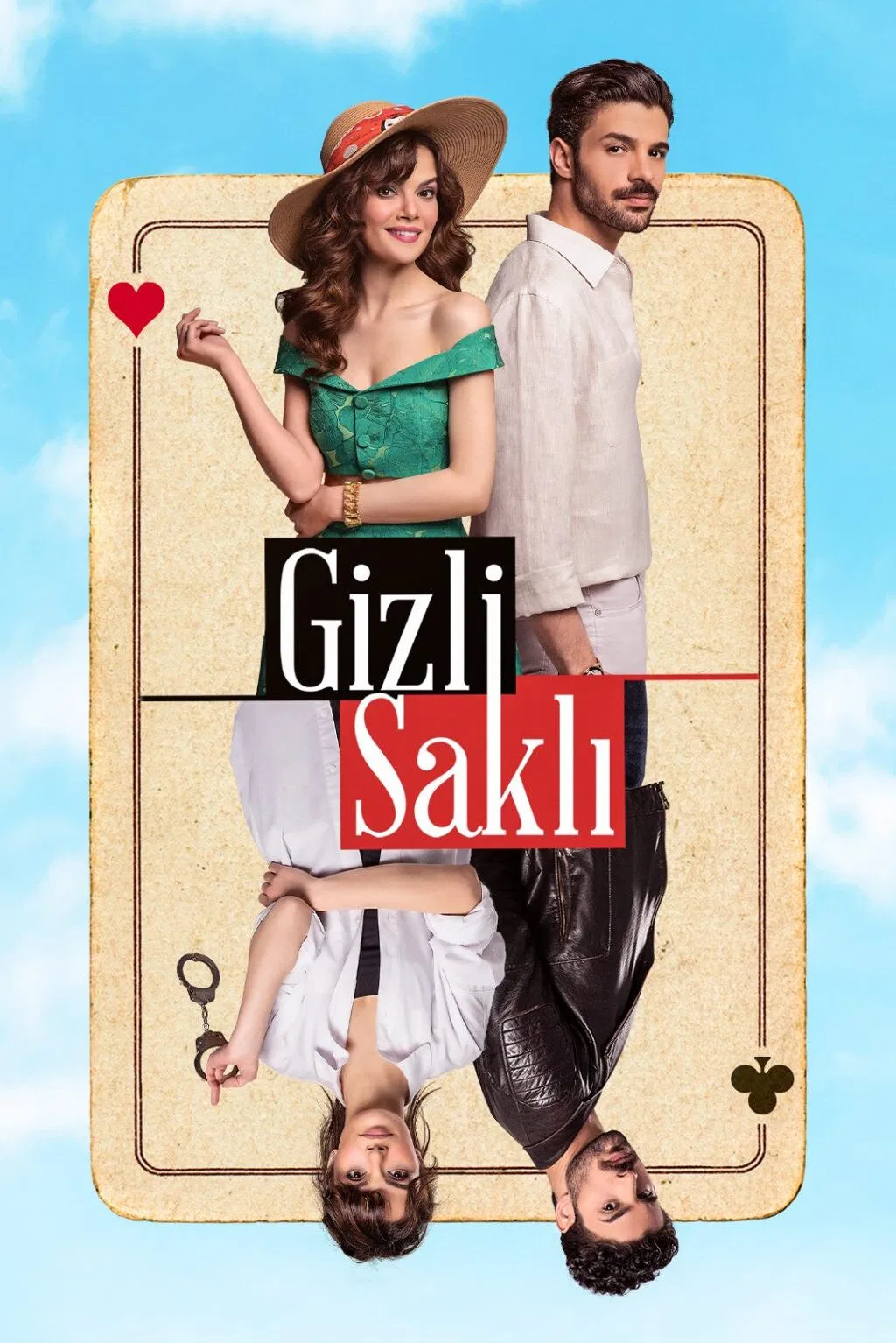 Poster chính thức của phim Phim Tâm Lý, Phim Hài "Gizli Sakli" (Love On Duty - 2022), với sự tham gia của diễn viên Sinem Ünsal và Halit Özgür Sarı.