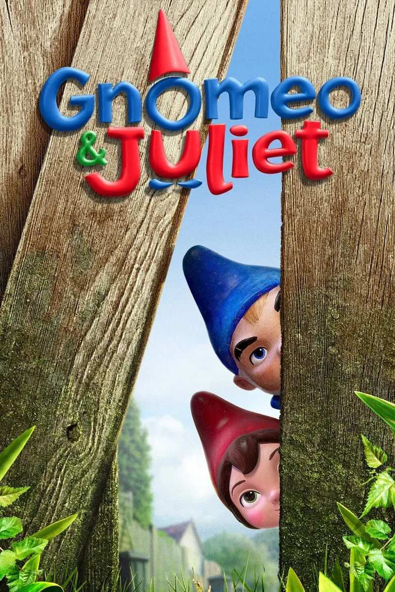 Poster chính thức của phim Phim Hoạt Hình, Phim Gia Đình "Gnomeo và Juliet" (Gnomeo & Juliet - 2011), với sự tham gia của diễn viên James McAvoy và Emily Blunt.