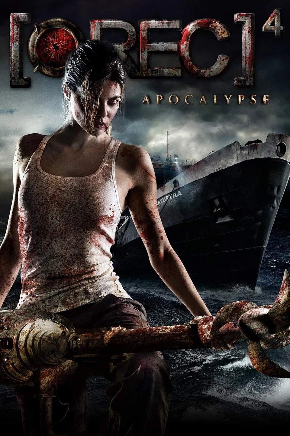 Poster chính thức của phim Phim Giật Gân, Phim Kinh Dị "Góc Quay Đẫm Máu 4 : Tận Diệt" ([REC]⁴ Apocalypse - 2014), với sự tham gia của diễn viên Manuela Velasco và Paco Manzanedo.