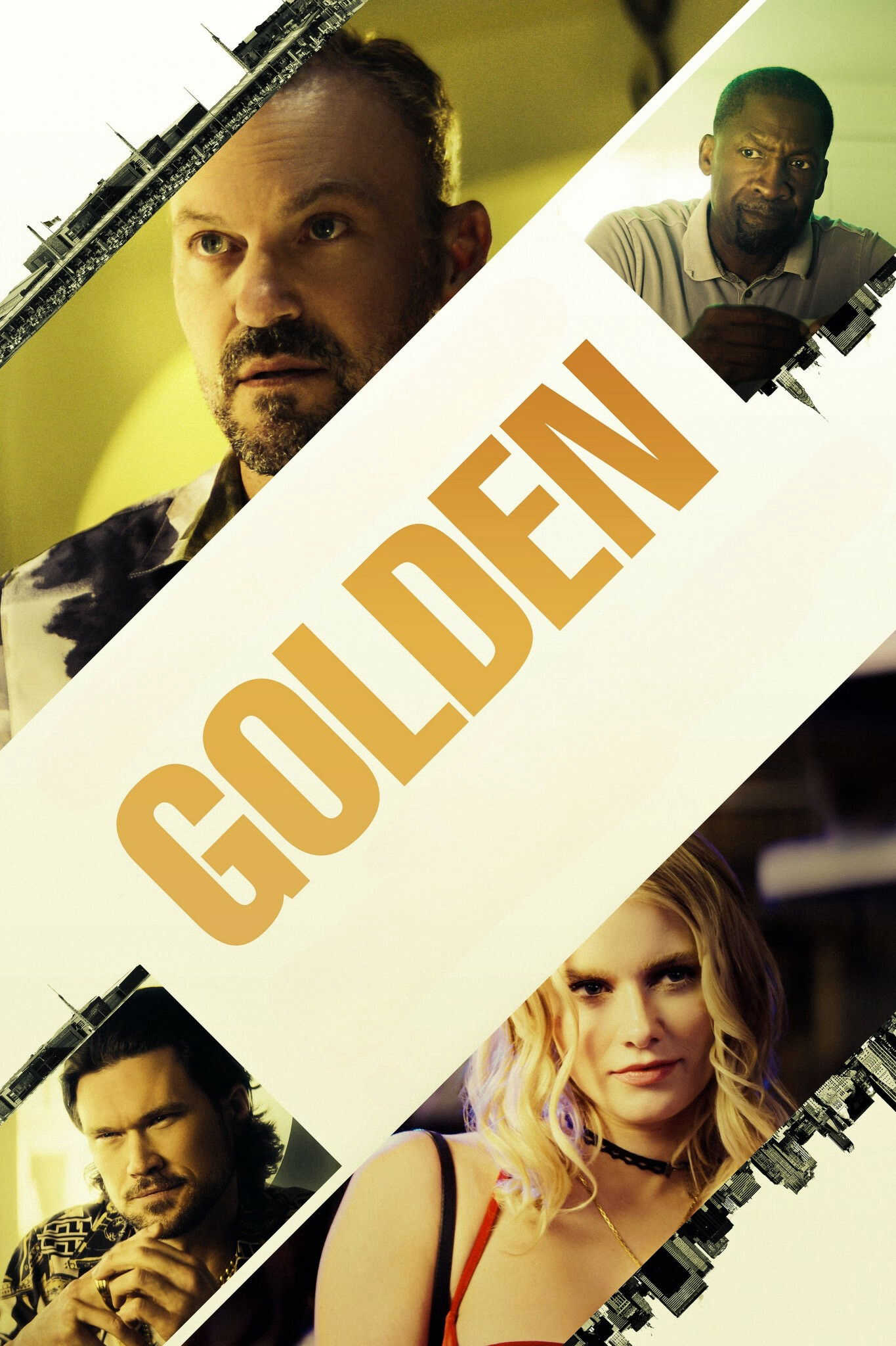 Poster chính thức của phim Phim Giật Gân "Golden" (Golden - 2025), với sự tham gia của diễn viên Brian Austin Green và Glenn Plummer.