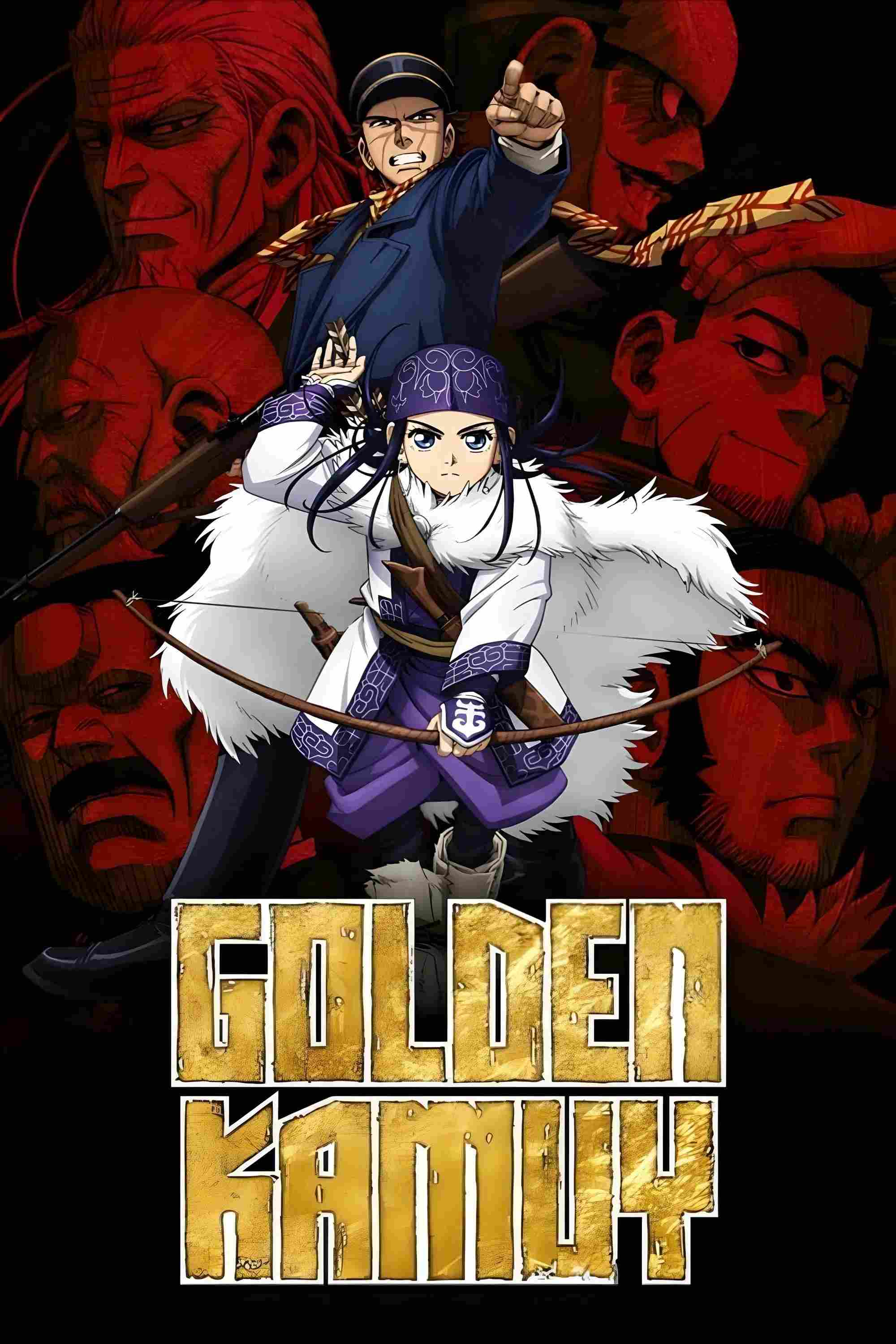 Poster chính thức của phim Phim Hành Động & Phiêu Lưu, Phim Hoạt Hình "Golden Kamuy" (Golden Kamuy - 2018), với sự tham gia của diễn viên Chikahiro Kobayashi và Haruka Shiraishi.