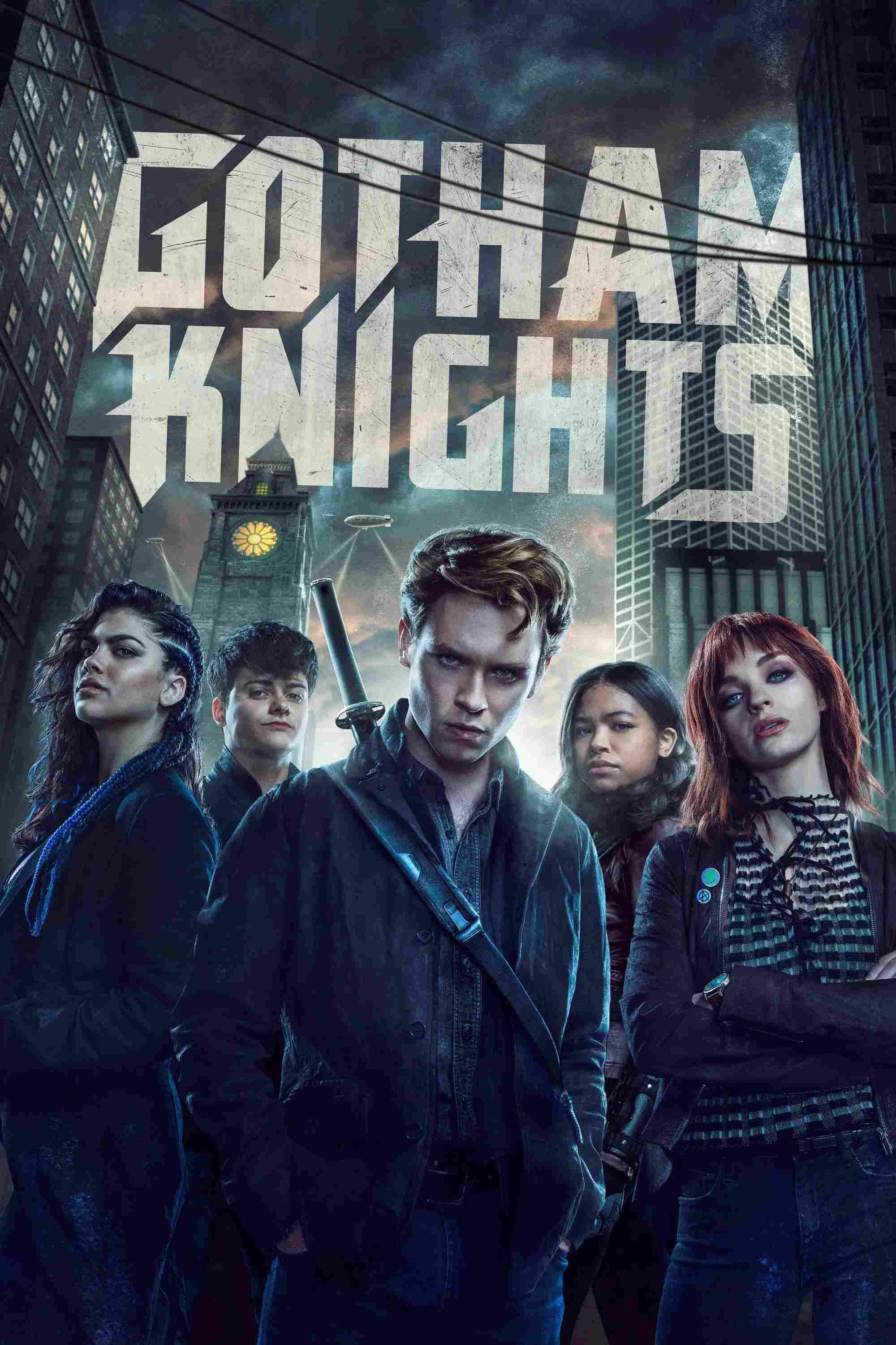 Poster chính thức của phim Phim Hành Động & Phiêu Lưu, Phim Tâm Lý "NHỮNG HIỆP SĨ GOTHAM" (Gotham Knights - 2023), với sự tham gia của diễn viên Oscar Morgan và Olivia Rose Keegan.