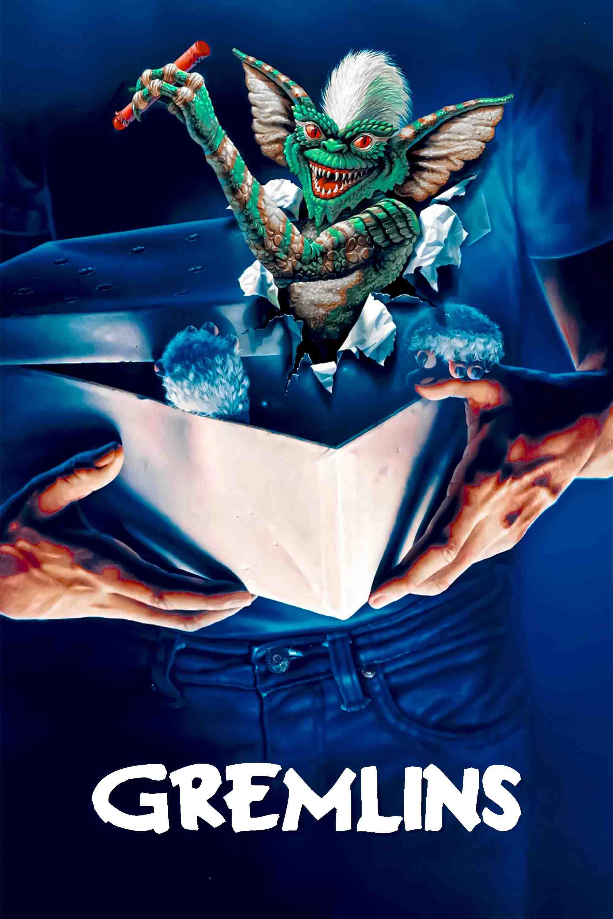 Poster chính thức của phim Phim Giả Tượng, Phim Kinh Dị "Gremlins" (Gremlins - 1984), với sự tham gia của diễn viên Zach Galligan và Phoebe Cates.