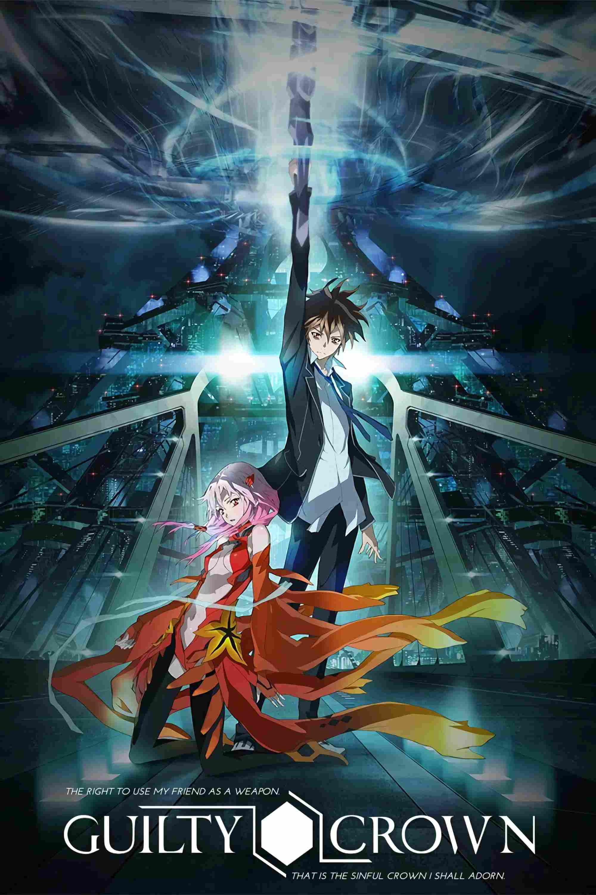 Poster chính thức của phim Phim Hoạt Hình, Phim Viễn Tưởng & Giả Tưởng "Guilty Crown" (Guilty Crown - 2011), với sự tham gia của diễn viên Yuki Kaji và Yuichi Nakamura.