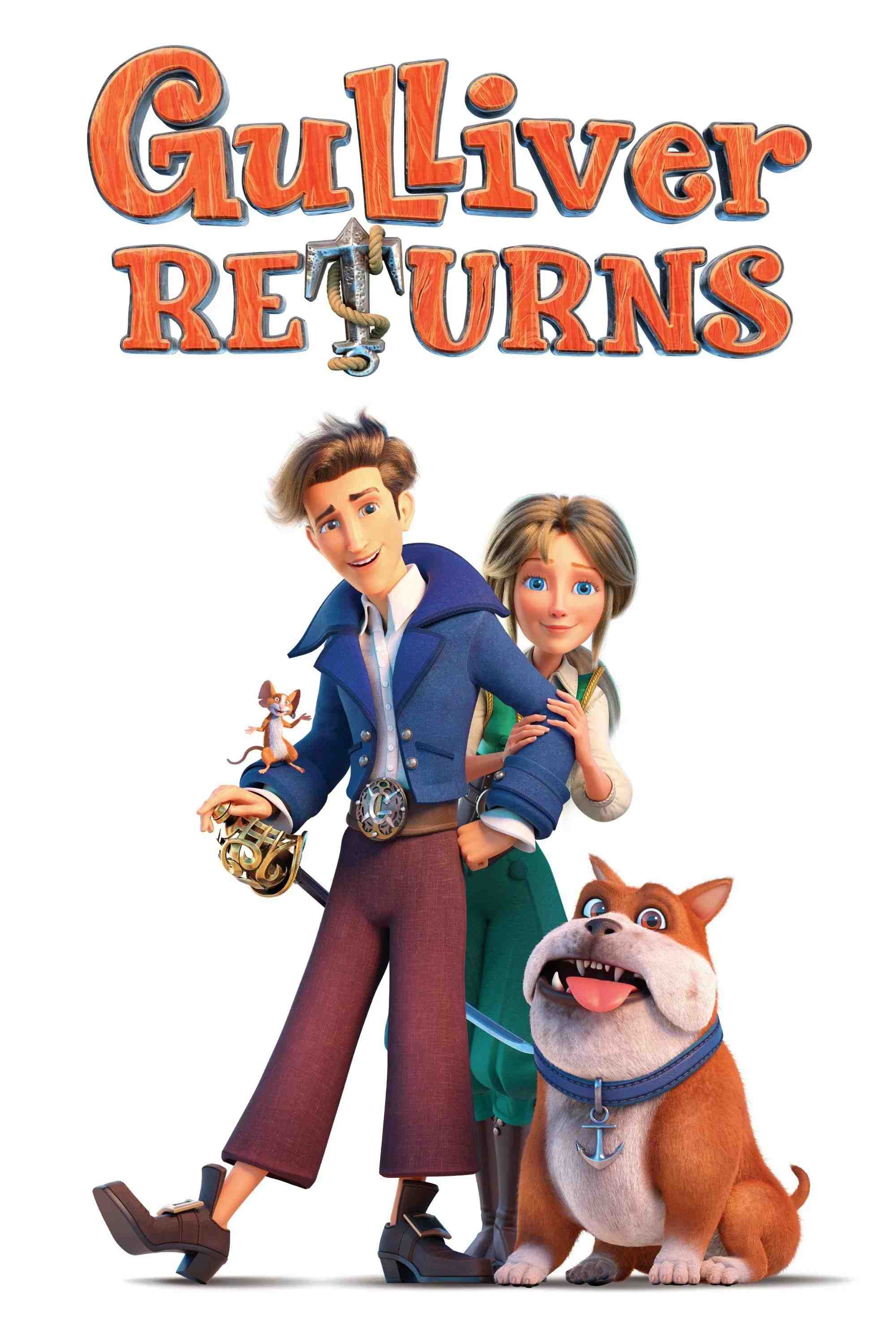 Poster chính thức của phim Phim Hoạt Hình, Phim Phiêu Lưu "Gulliver Du Ký" (Gulliver Returns - 2021), với sự tham gia của diễn viên Tyler Bunch và Wayne Grayson.