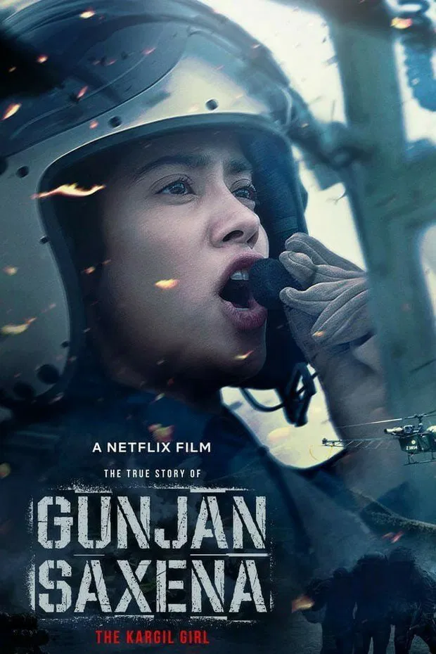 Poster chính thức của phim Phim Hành Động, Phim Tâm Lý "Gunjan Saxena: Cô Gái Kargil" (Gunjan Saxena: The Kargil Girl - 2020), với sự tham gia của diễn viên Pankaj Tripathi và Janhvi Kapoor.