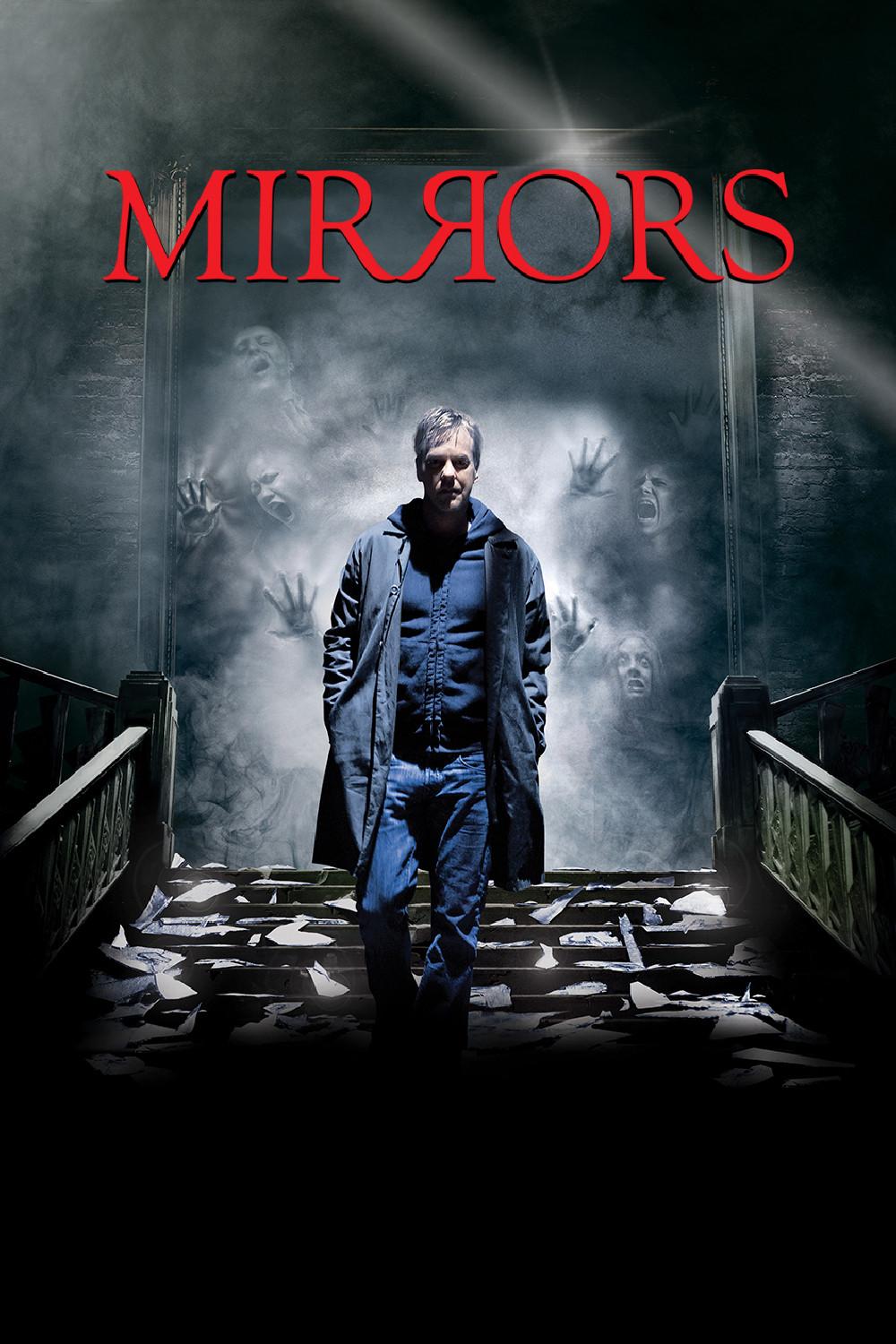 Poster chính thức của phim Phim Kinh Dị, Phim Bí Ẩn "Gương Quỷ" (Mirrors - 2008), với sự tham gia của diễn viên Kiefer Sutherland và Paula Patton.