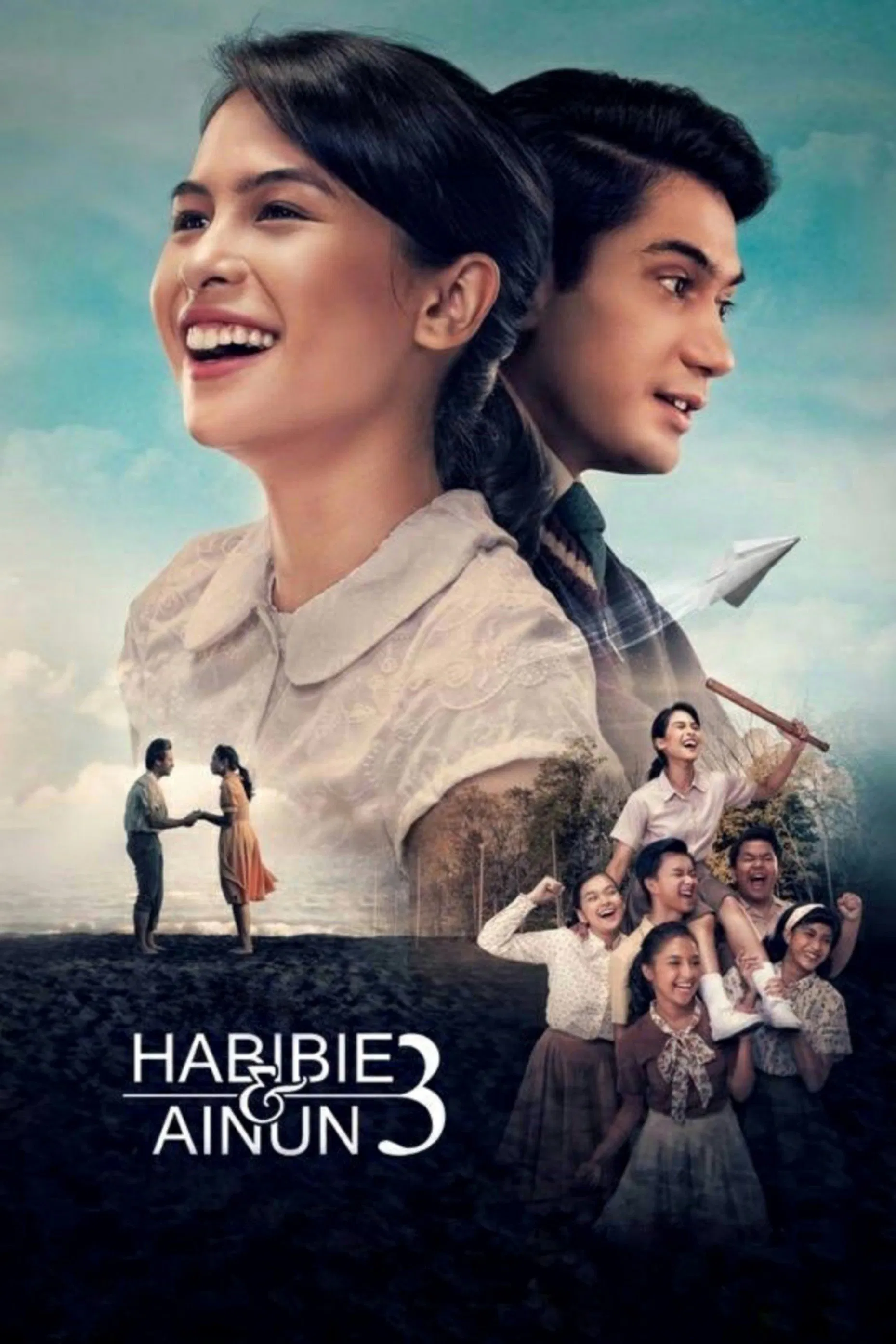 Poster chính thức của phim Phim Tâm Lý, Phim Tình Cảm "Habibie & Ainun 3" (Habibie & Ainun 3 - 2019), với sự tham gia của diễn viên Maudy Ayunda và Reza Rahadian.