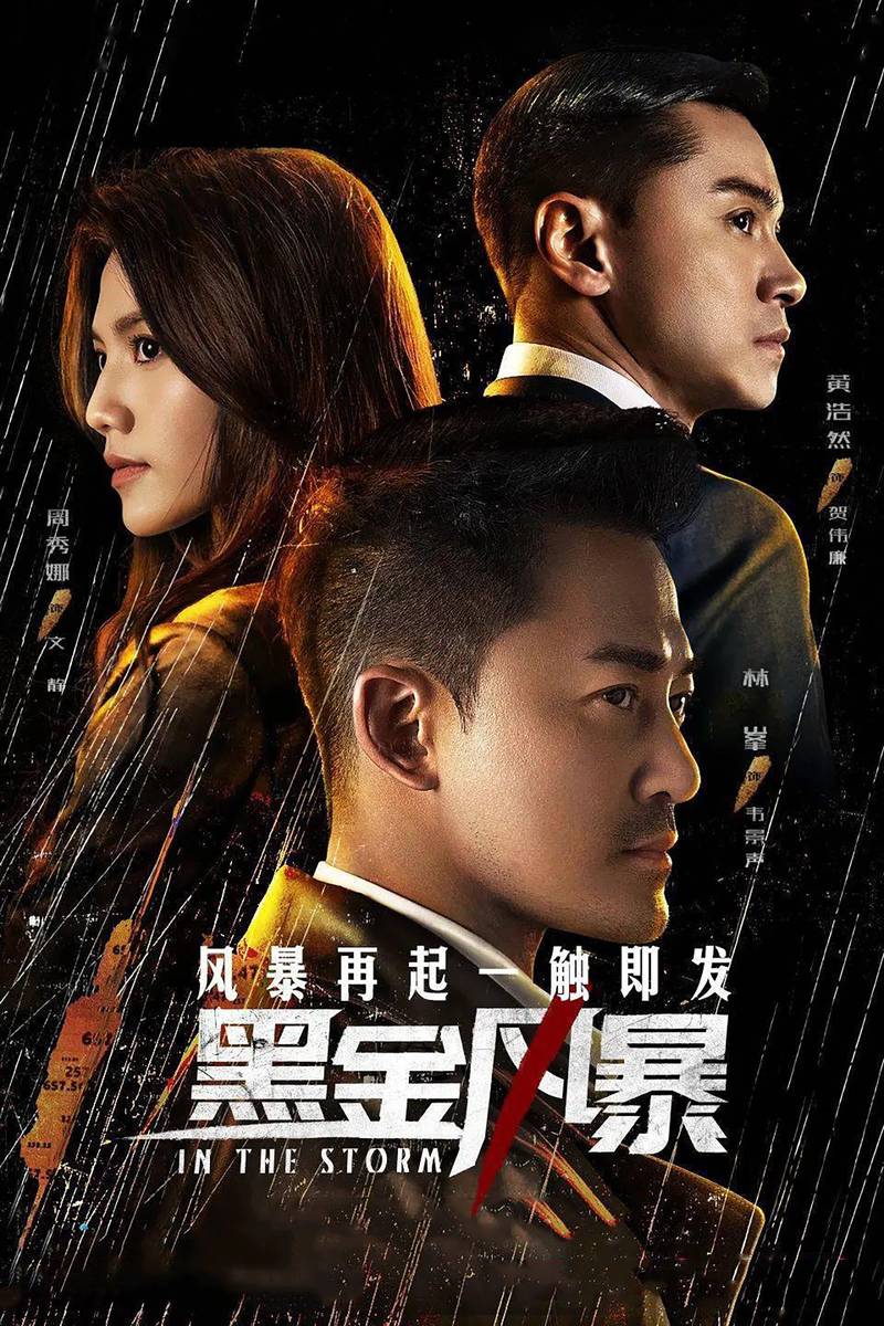 Poster chính thức của phim Phim Hình Sự, Phim Tâm Lý "Hắc Kim Phong Bạo" (In the Storm - 2022), với sự tham gia của diễn viên Lâm Phong và Châu Tú Na.