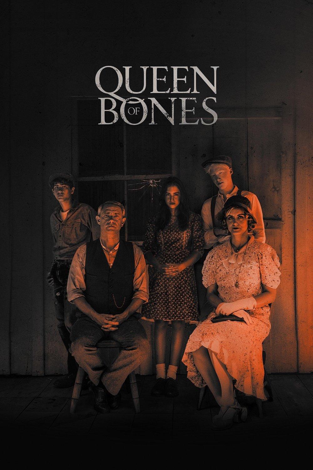 Poster chính thức của phim Phim Bí Ẩn, Phim Tâm Lý "Hài Cốt Thầm Thì" (Queen of Bones - 2025), với sự tham gia của diễn viên Julia Butters và Jacob Tremblay.