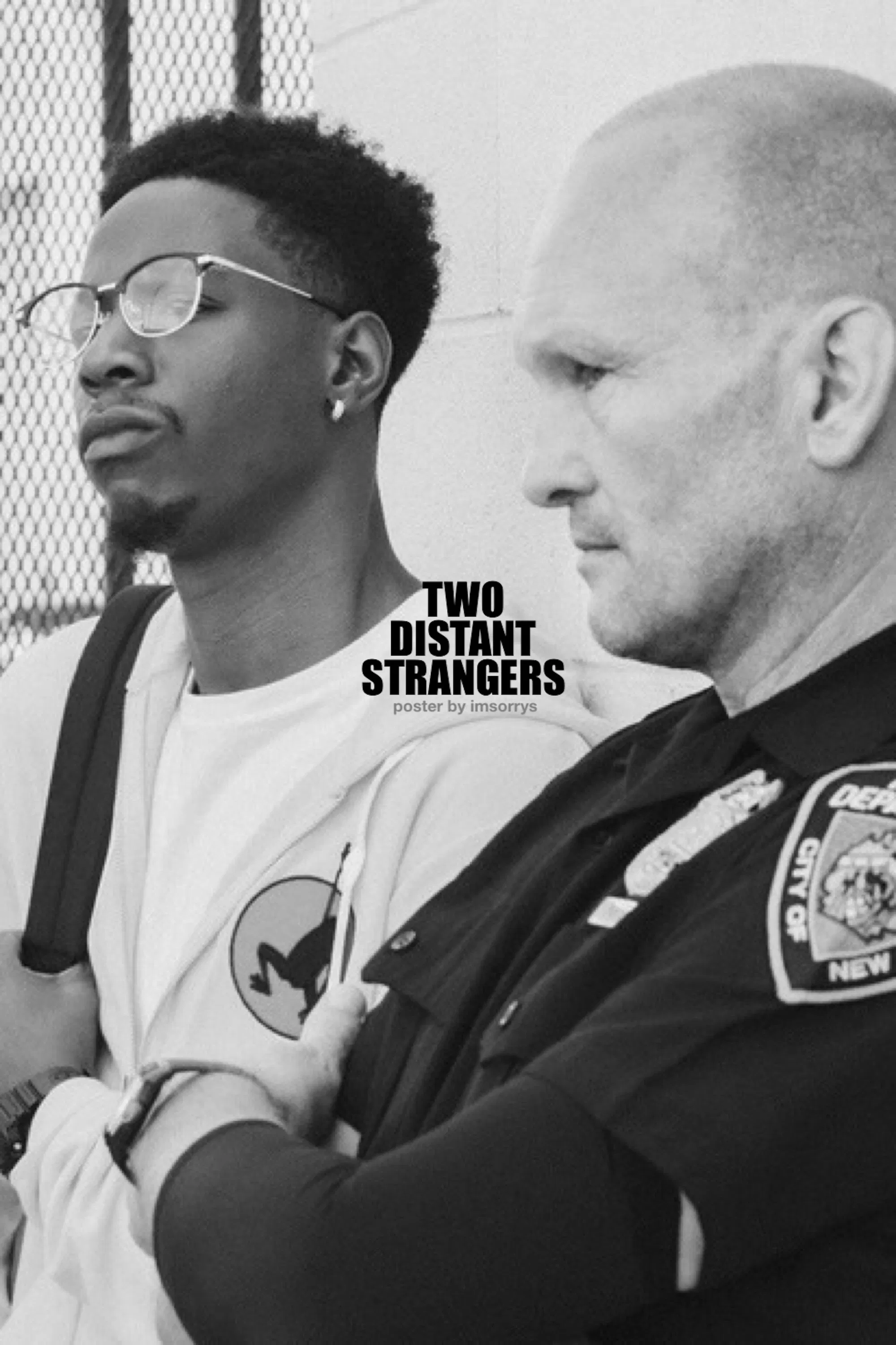 Poster chính thức của phim Phim Tâm Lý "Hai Người Xa Lạ" (Two Distant Strangers - 2020), với sự tham gia của diễn viên Joey Bada$$ và Andrew Howard.