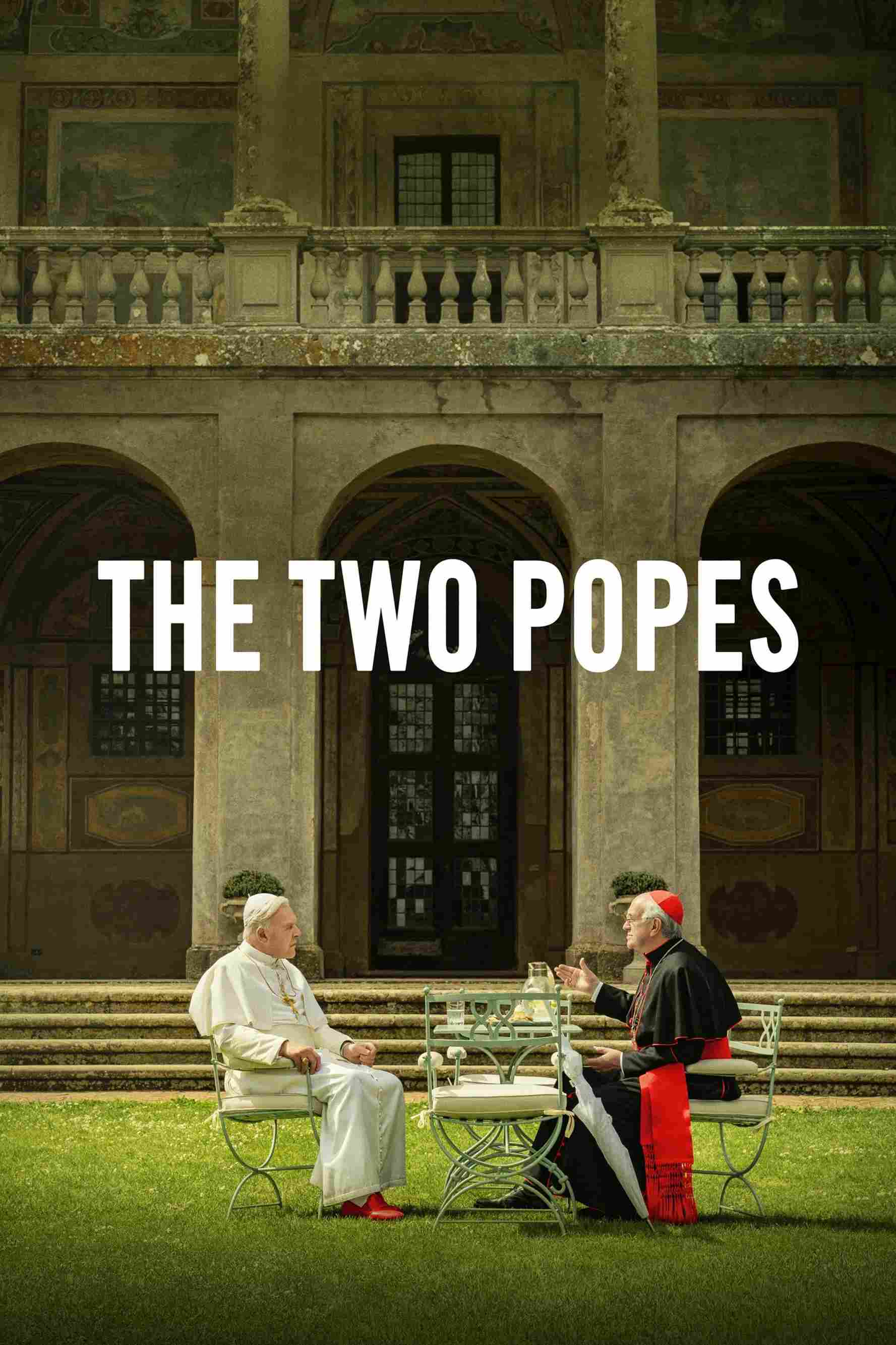 Poster chính thức của phim Phim Tâm Lý, Phim Lịch Sử "Hai Vị Giáo Hoàng" (The Two Popes - 2019), với sự tham gia của diễn viên Jonathan Pryce và Anthony Hopkins.