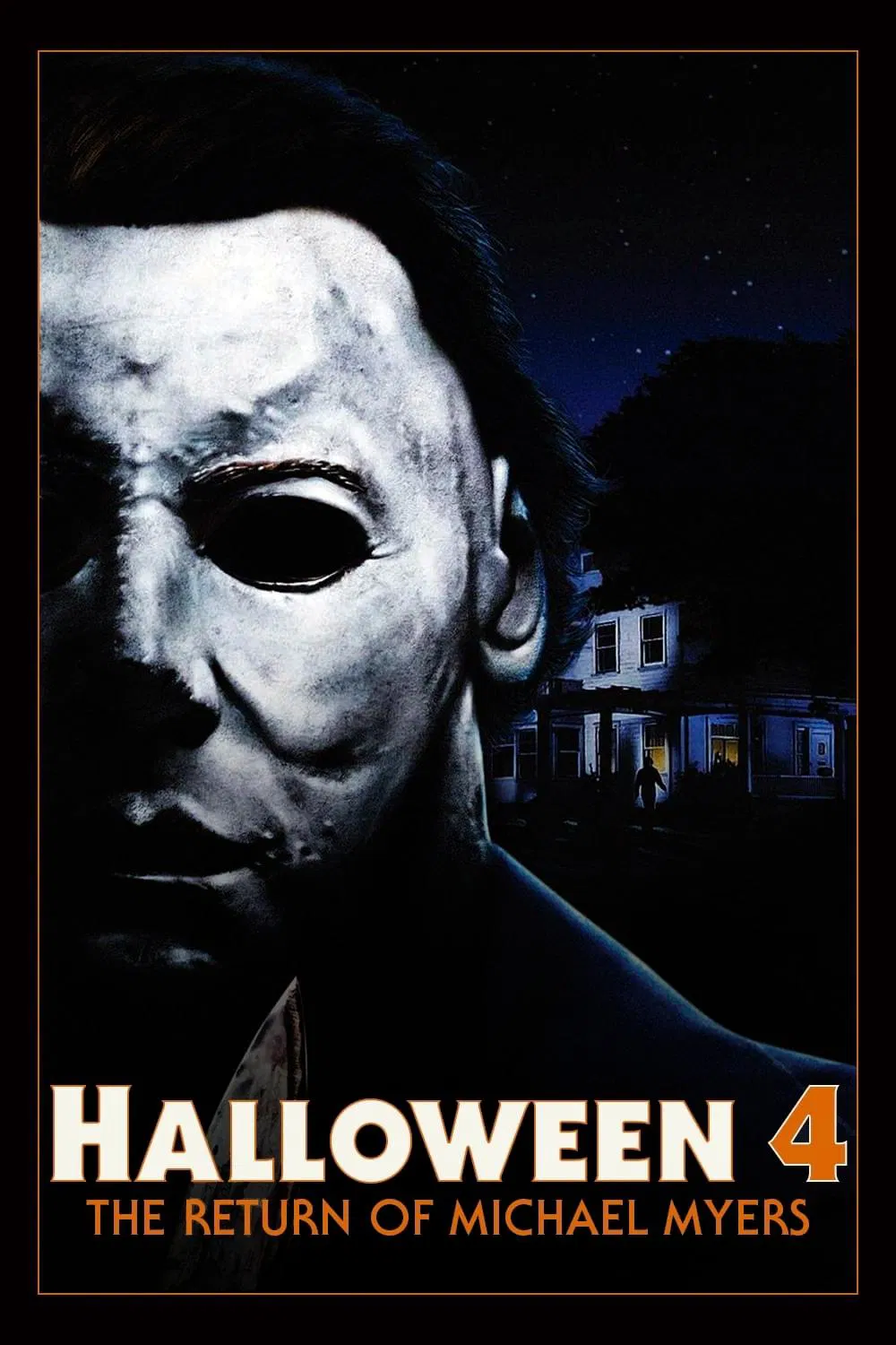 Poster chính thức của phim Phim Kinh Dị, Phim Giật Gân "Halloween 4: Sự Trở Lại của Michael Myers" (Halloween 4: The Return of Michael Myers - 1988), với sự tham gia của diễn viên Donald Pleasence và Ellie Cornell.