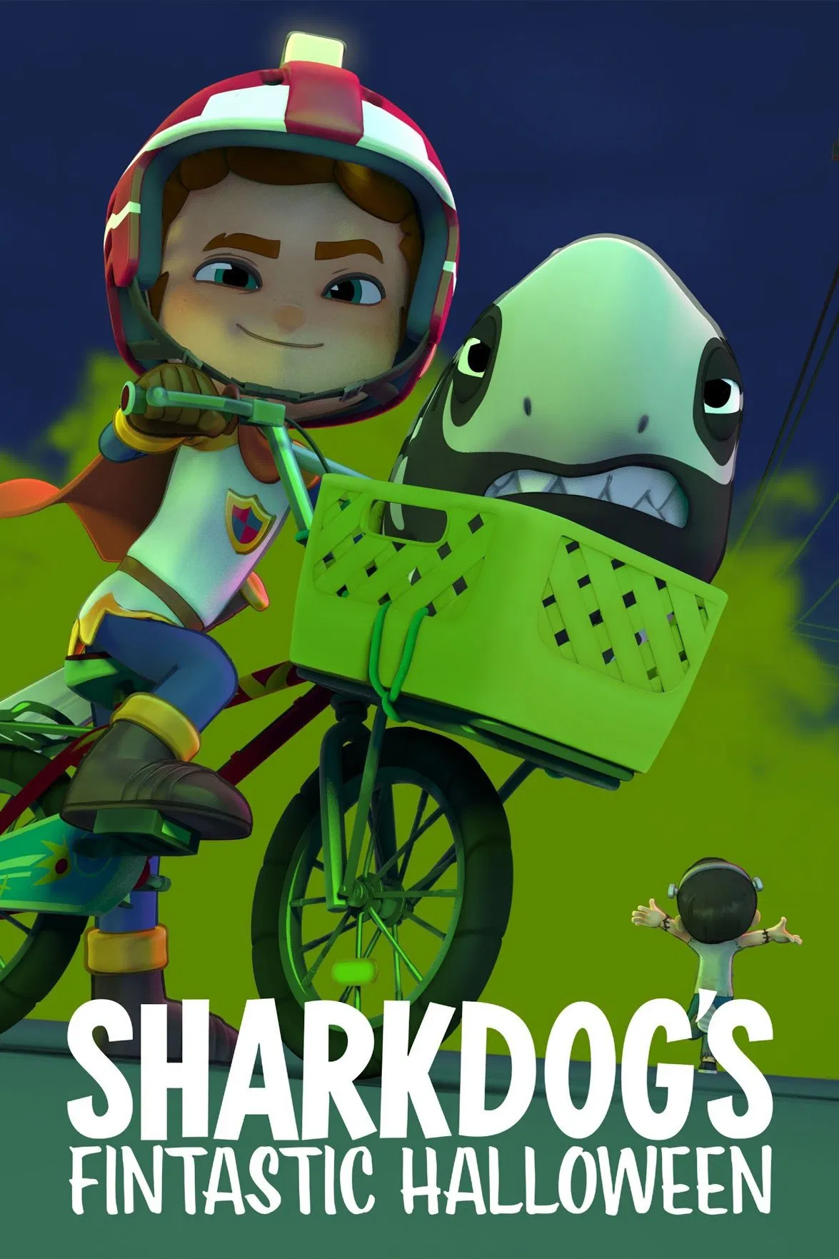 Poster chính thức của phim Phim Hoạt Hình, Phim Giả Tượng "Halloween Tuyệt Vời Của Sharkdog" (Sharkdog’s Fintastic Halloween - 2021), với sự tham gia của diễn viên Liam Mitchell và Dee Bradley Baker.