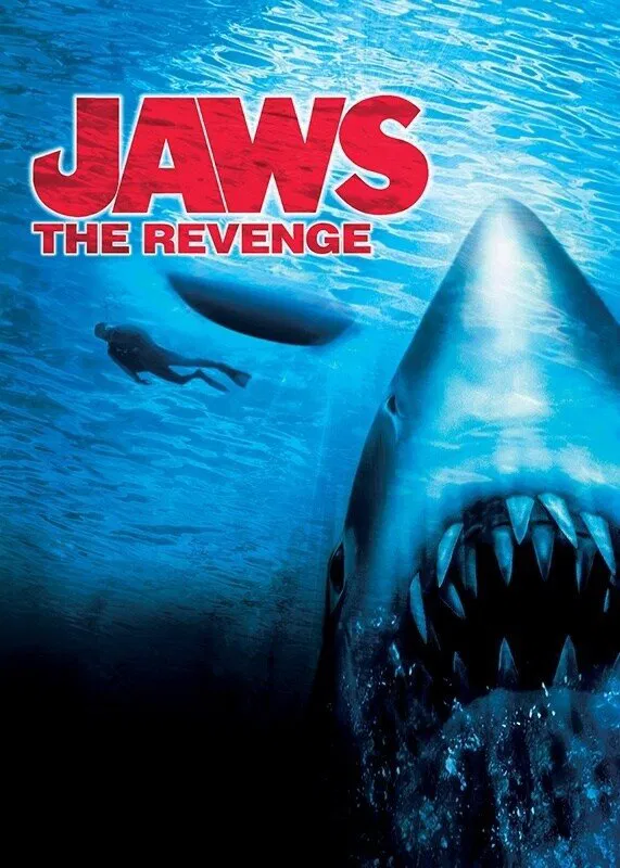 Poster chính thức của phim Phim Phiêu Lưu, Phim Giật Gân "Hàm Cá Mập: Báo Thù" (Jaws: The Revenge - 1987), với sự tham gia của diễn viên Lorraine Gary và Lance Guest.