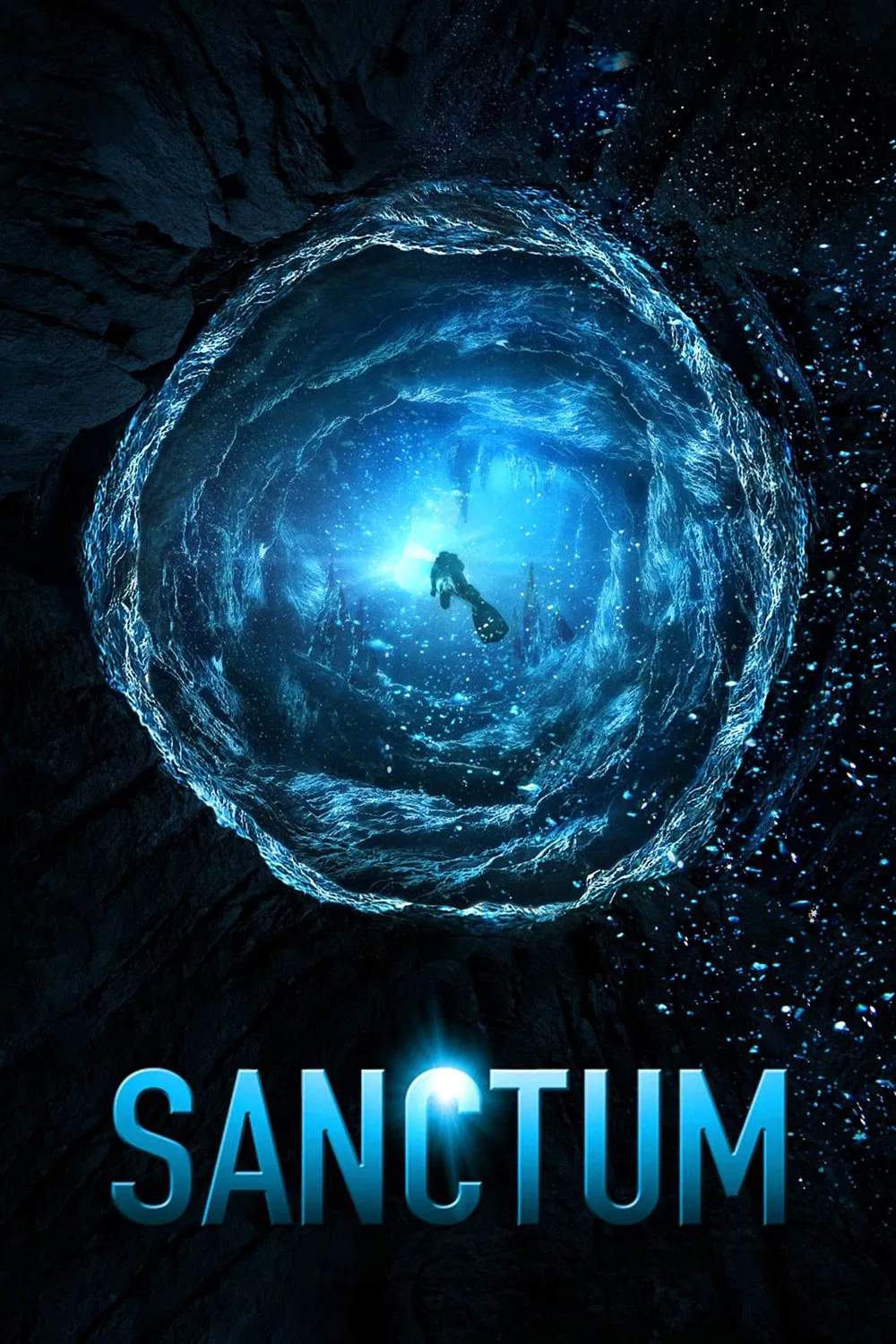 Poster chính thức của phim Phim Hành Động, Phim Giật Gân "Hang Động Tử Thần" (Sanctum - 2011), với sự tham gia của diễn viên Richard Roxburgh và Ioan Gruffudd.