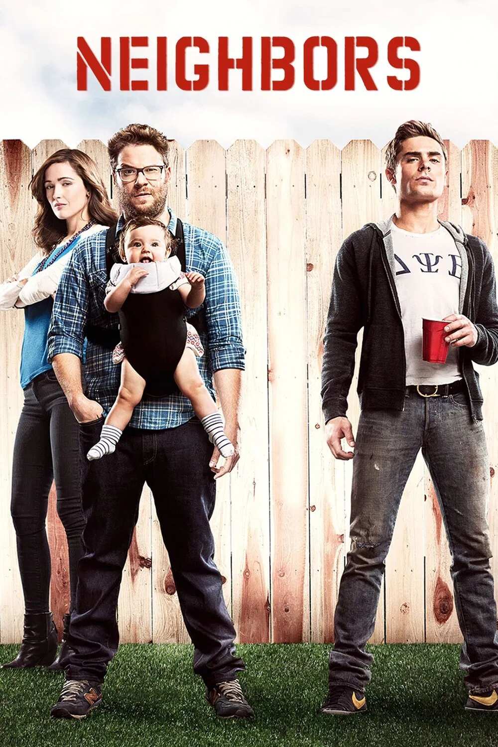 Poster chính thức của phim Phim Hài "Hàng Xóm Ôn Dịch" (Neighbors - 2014), với sự tham gia của diễn viên Seth Rogen và Zac Efron.