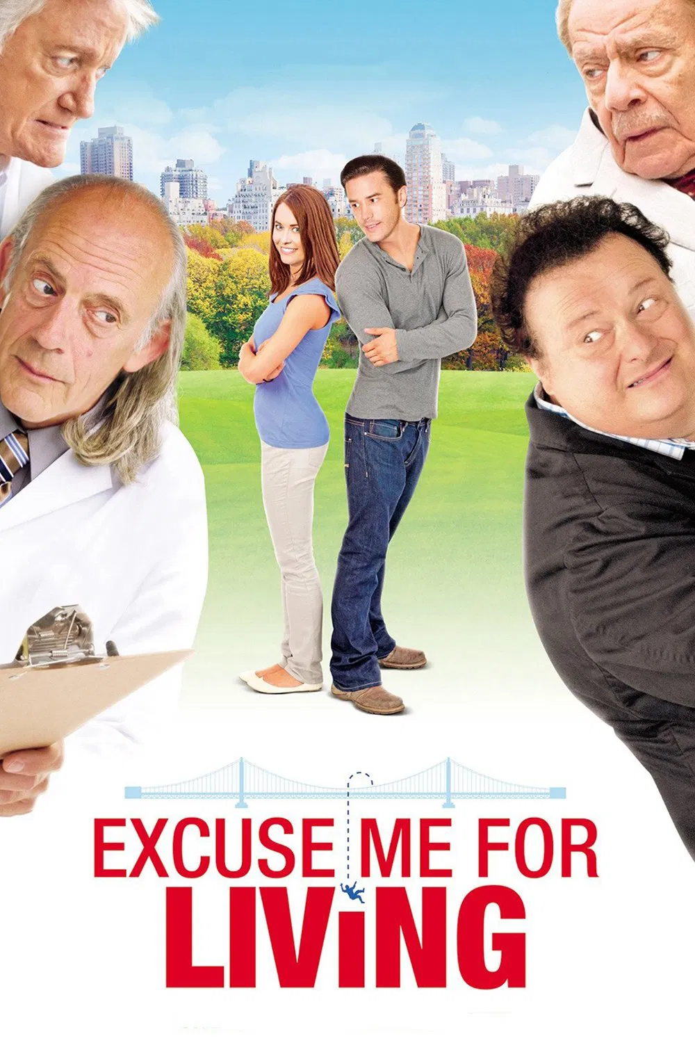 Poster chính thức của phim Phim Tình Cảm, Phim Hài "Hạnh Phúc Khi Được Sống" (Excuse Me for Living - 2012), với sự tham gia của diễn viên Tom Pelphrey và Christopher Lloyd.