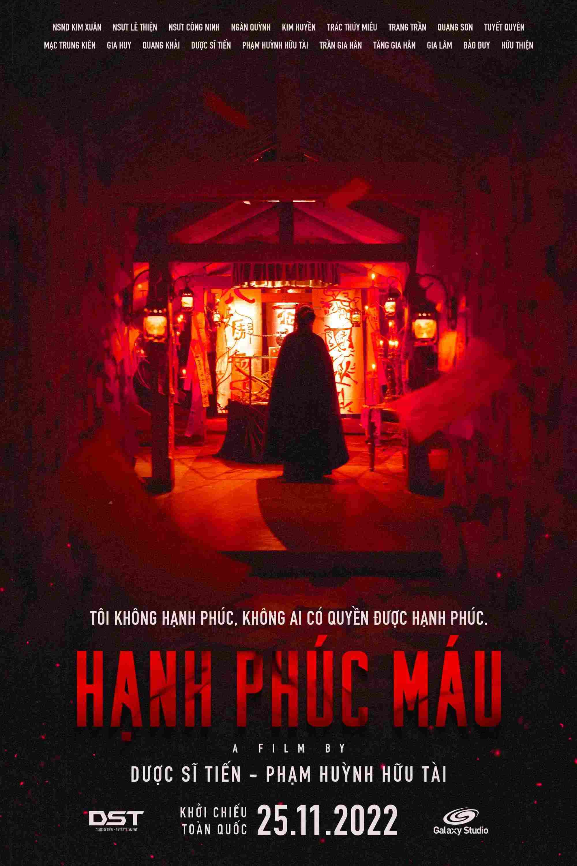 Poster chính thức của phim Phim Tâm Lý "Hạnh Phúc Máu" (Blood Karma - 2022), với sự tham gia của diễn viên Kim Xuân và Phạm Minh Hữu Tiến.