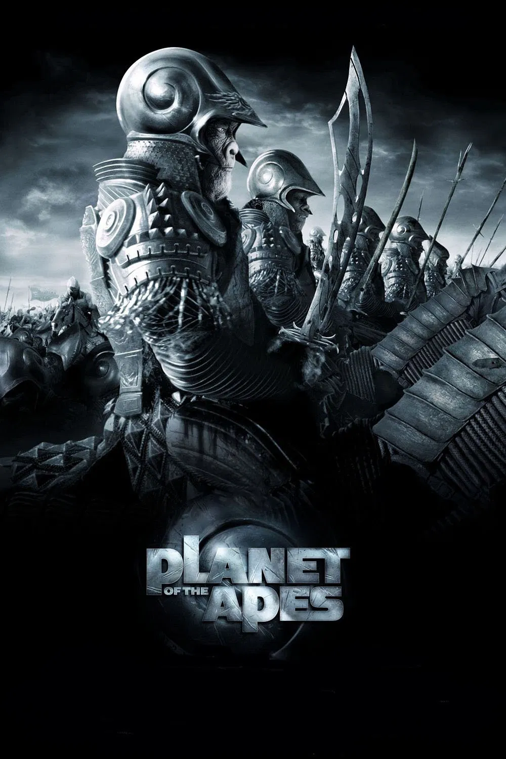 Poster chính thức của phim Phim Giật Gân, Phim Viễn Tưởng "Hành Tinh Loài Khỉ" (Planet of the Apes - 2001), với sự tham gia của diễn viên Mark Wahlberg và Tim Roth.