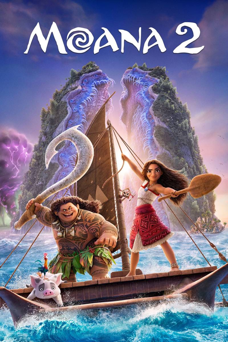 Poster chính thức của phim Phim Gia Đình, Phim Hài "Hành Trình Của Moana 2" (Moana 2 - 2024), với sự tham gia của diễn viên Auliʻi Cravalho và Dwayne Johnson.