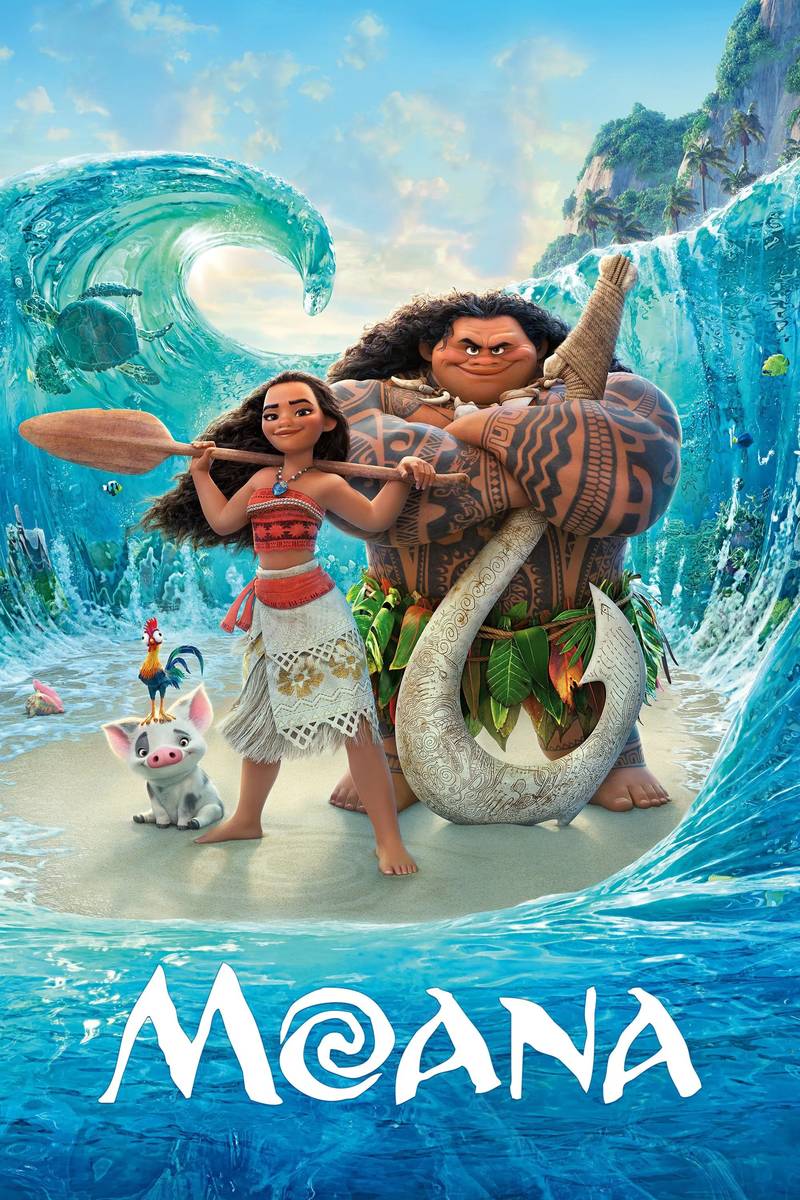 Poster chính thức của phim Phim Phiêu Lưu, Phim Hài "Hành Trình Của Moana" (Moana - 2016), với sự tham gia của diễn viên Auliʻi Cravalho và Dwayne Johnson.