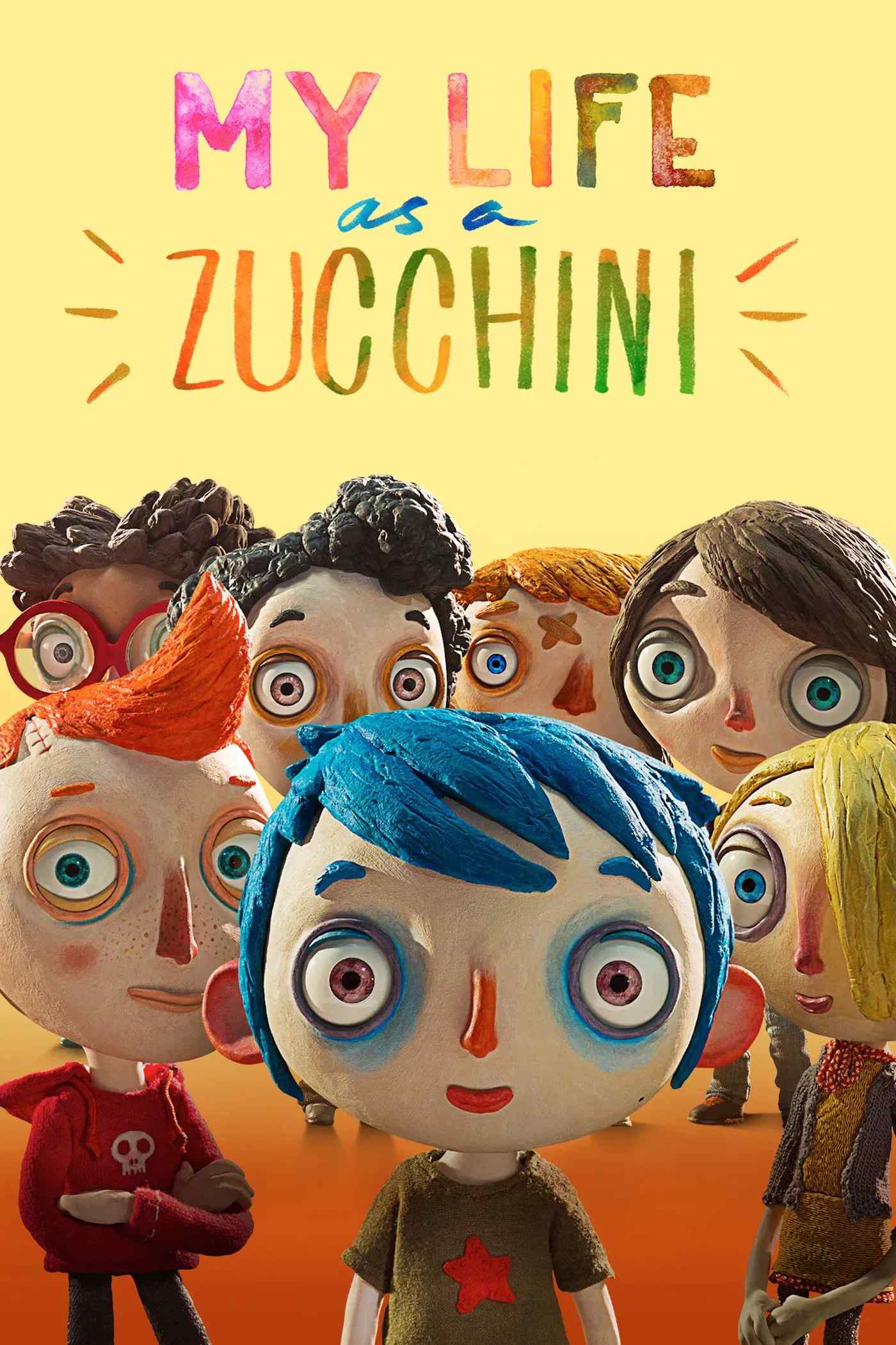 Poster chính thức của phim Phim Hoạt Hình, Phim Hài "Hành Trình Cuộc Sống" (My Life as a Zucchini - 2016), với sự tham gia của diễn viên Gaspard Schlatter và Sixtine Murat.
