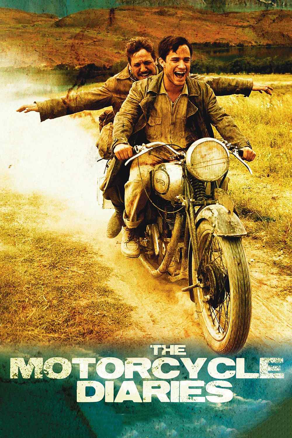 Poster chính thức của phim Phim Tâm Lý "Hành Trình Nam Mỹ" (The Motorcycle Diaries - 2004), với sự tham gia của diễn viên Gael García Bernal và Rodrigo de la Serna.