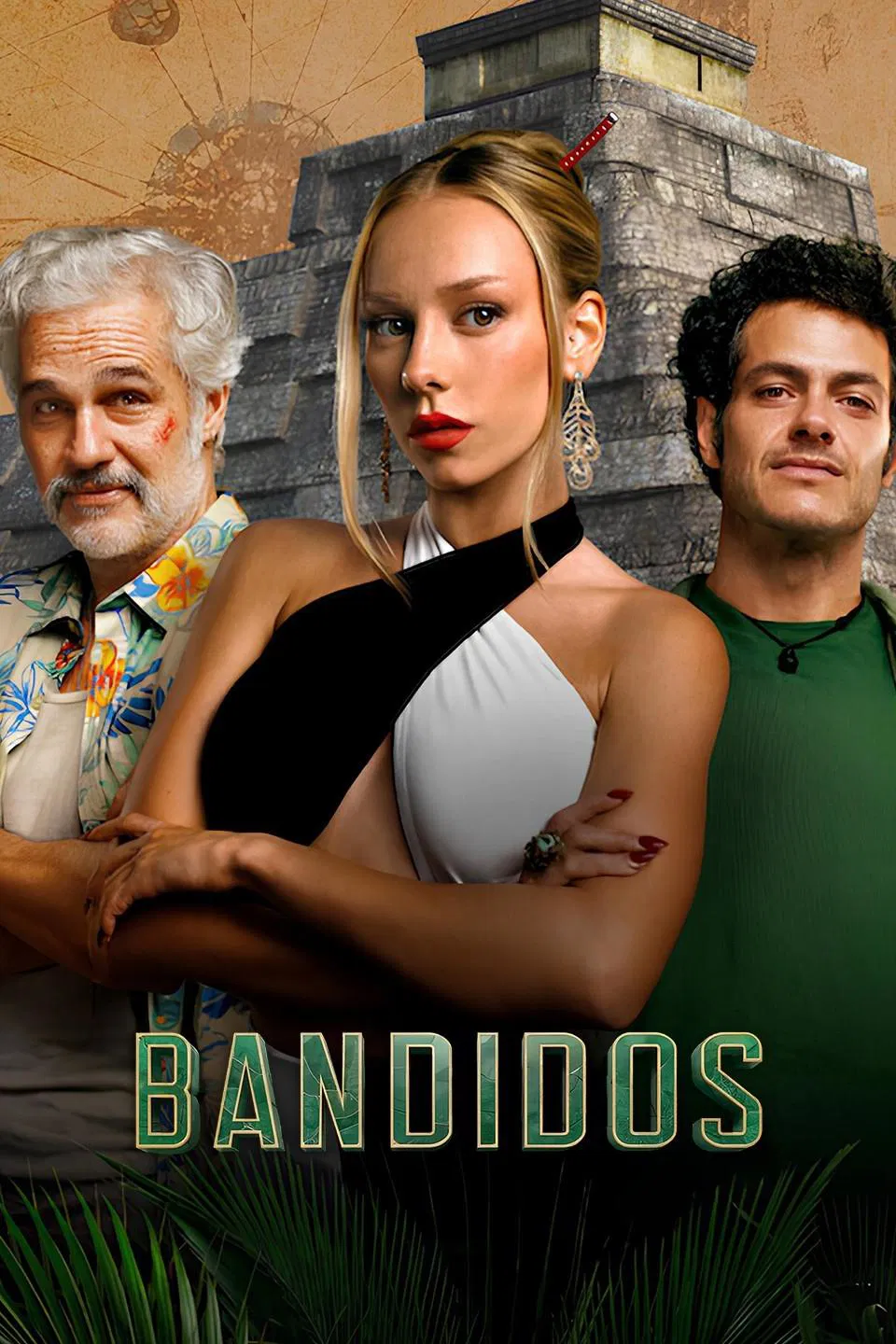 Poster chính thức của phim Phim Hành Động & Phiêu Lưu "Hành Trình Tìm Kho Báu (Phần 2)" (Bandidos - 2024), với sự tham gia của diễn viên Alfonso Dosal và Ester Expósito.