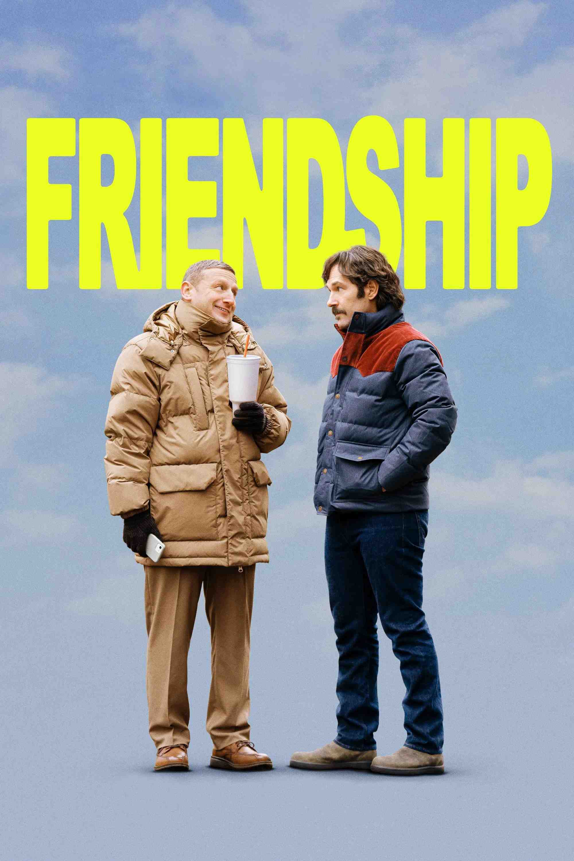 Poster chính thức của phim Phim Hài "Hành Trình Tình Bạn" (Friendship - 2025), với sự tham gia của diễn viên Tim Robinson và Kate Mara.