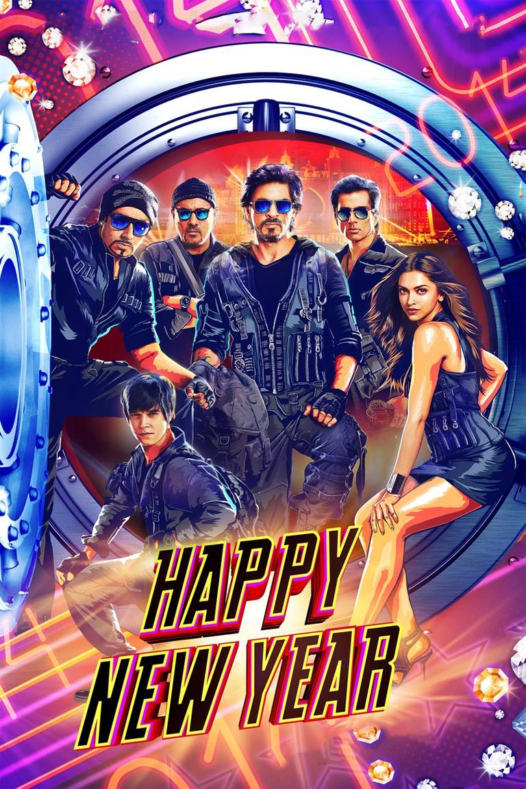 Poster chính thức của phim Phim Hành Động, Phim Hài "Happy New Year 2014" (Happy New Year - 2014), với sự tham gia của diễn viên Shah Rukh Khan và Sonu Sood.