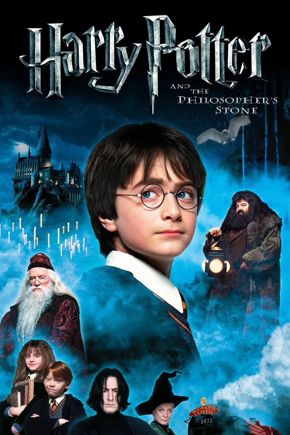 Poster chính thức của phim Phim Phiêu Lưu, Phim Giả Tượng "Harry Potter và Hòn Đá Phù Thủy" (Harry Potter and the Philosopher's Stone - 2001), với sự tham gia của diễn viên Daniel Radcliffe và Rupert Grint.