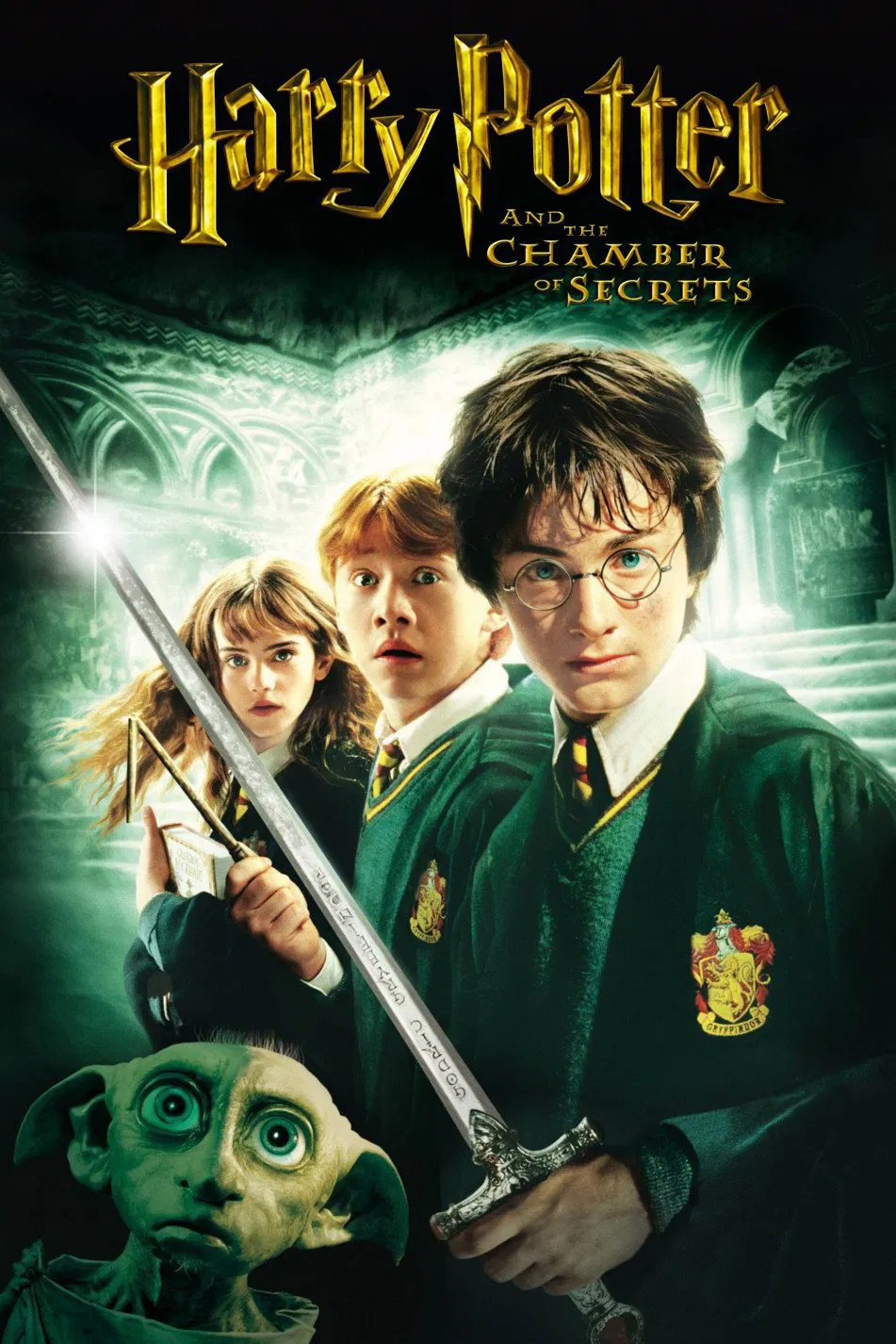 Poster chính thức của phim Phim Phiêu Lưu, Phim Giả Tượng "Harry Potter Và Phòng Chứa Bí Mật" (Harry Potter and the Chamber of Secrets - 2002), với sự tham gia của diễn viên Daniel Radcliffe và Rupert Grint.