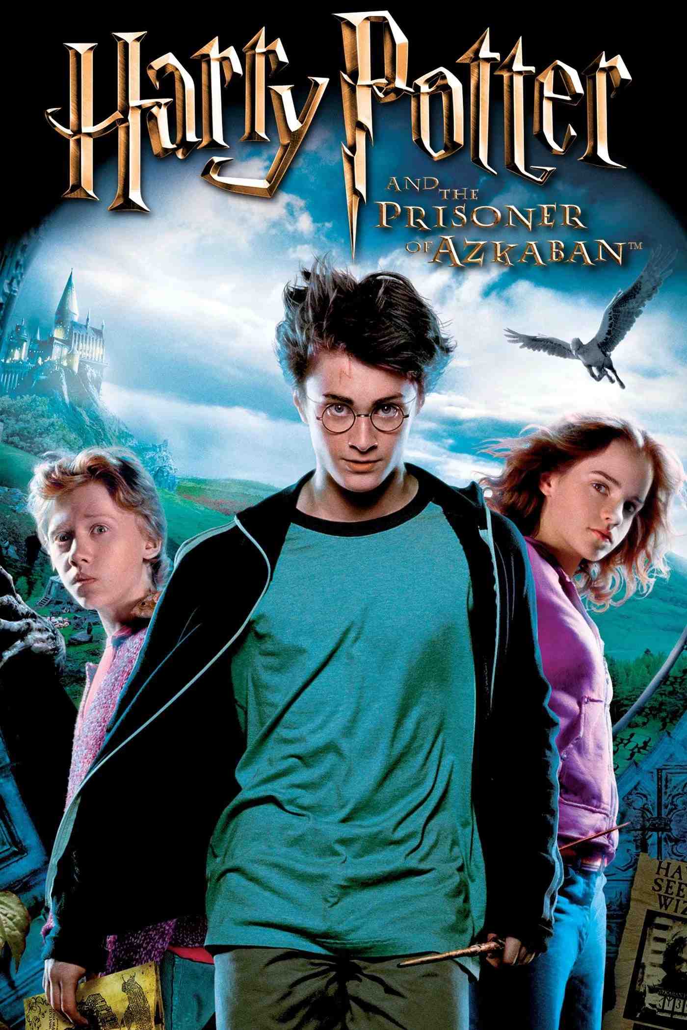 Poster chính thức của phim Phim Phiêu Lưu, Phim Giả Tượng "Harry Potter và Tù Nhân Azkaban" (Harry Potter and the Prisoner of Azkaban - 2004), với sự tham gia của diễn viên Daniel Radcliffe và Rupert Grint.