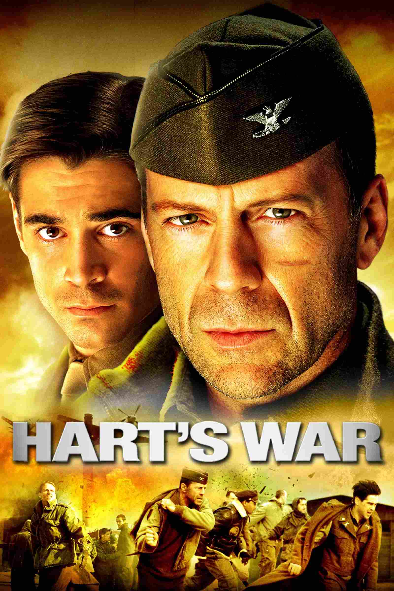 Poster chính thức của phim Phim Tâm Lý, Phim Chiến Tranh "Hart's War" (Hart's War - 2002), với sự tham gia của diễn viên Bruce Willis và Colin Farrell.