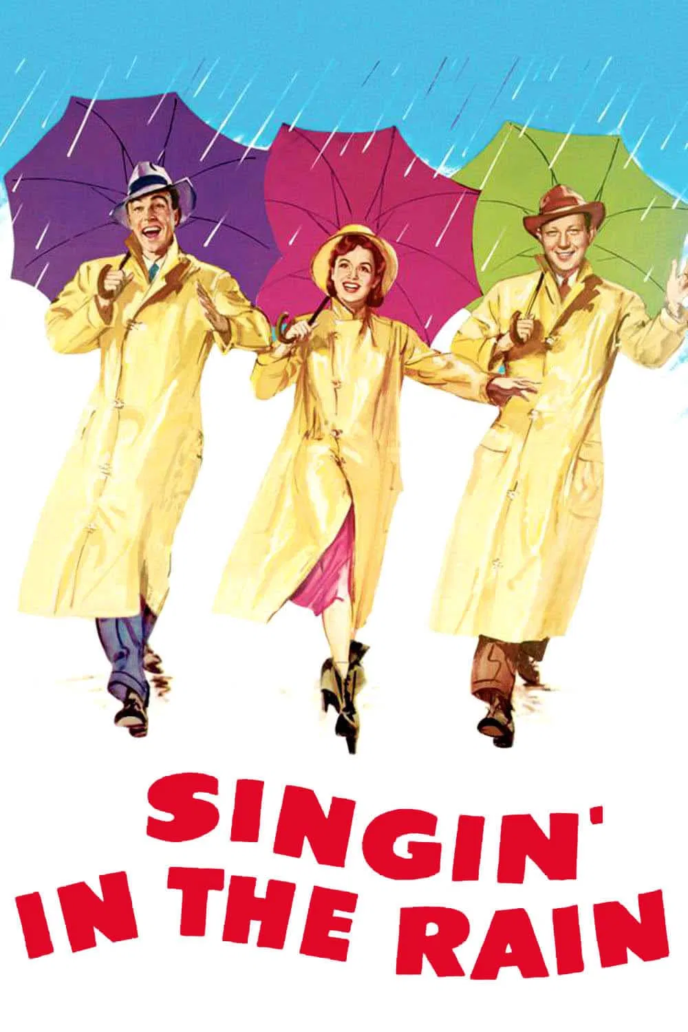 Poster chính thức của phim Phim Hài, Phim Tình Cảm "Hát Dưới Mưa" (Singin' in the Rain - 1952), với sự tham gia của diễn viên Gene Kelly và Donald O'Connor.