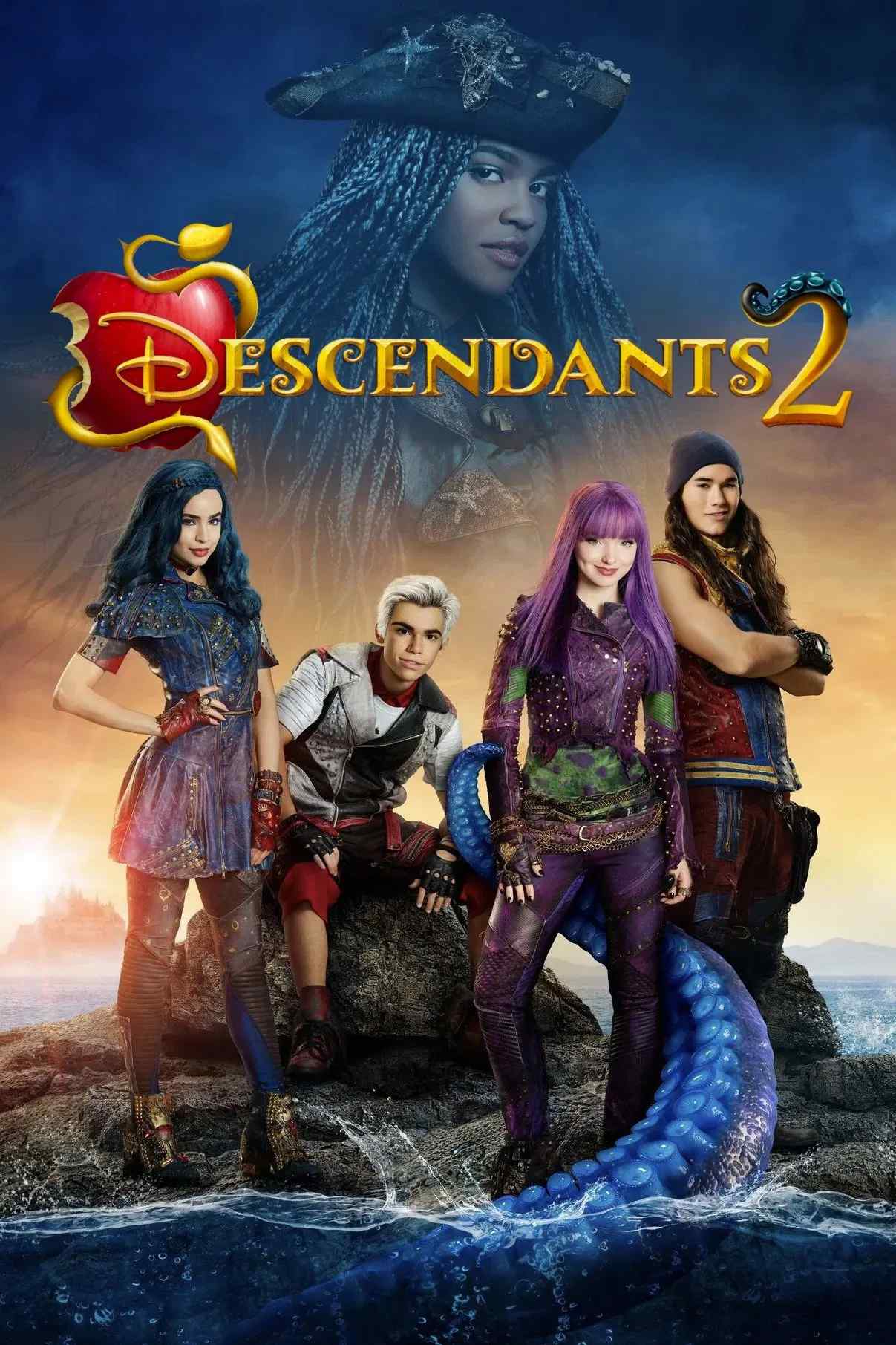 Poster chính thức của phim Phim Gia Đình, Phim Giả Tượng "Hậu Duệ 2" (Descendants 2 - 2017), với sự tham gia của diễn viên Dove Cameron và Cameron Boyce.