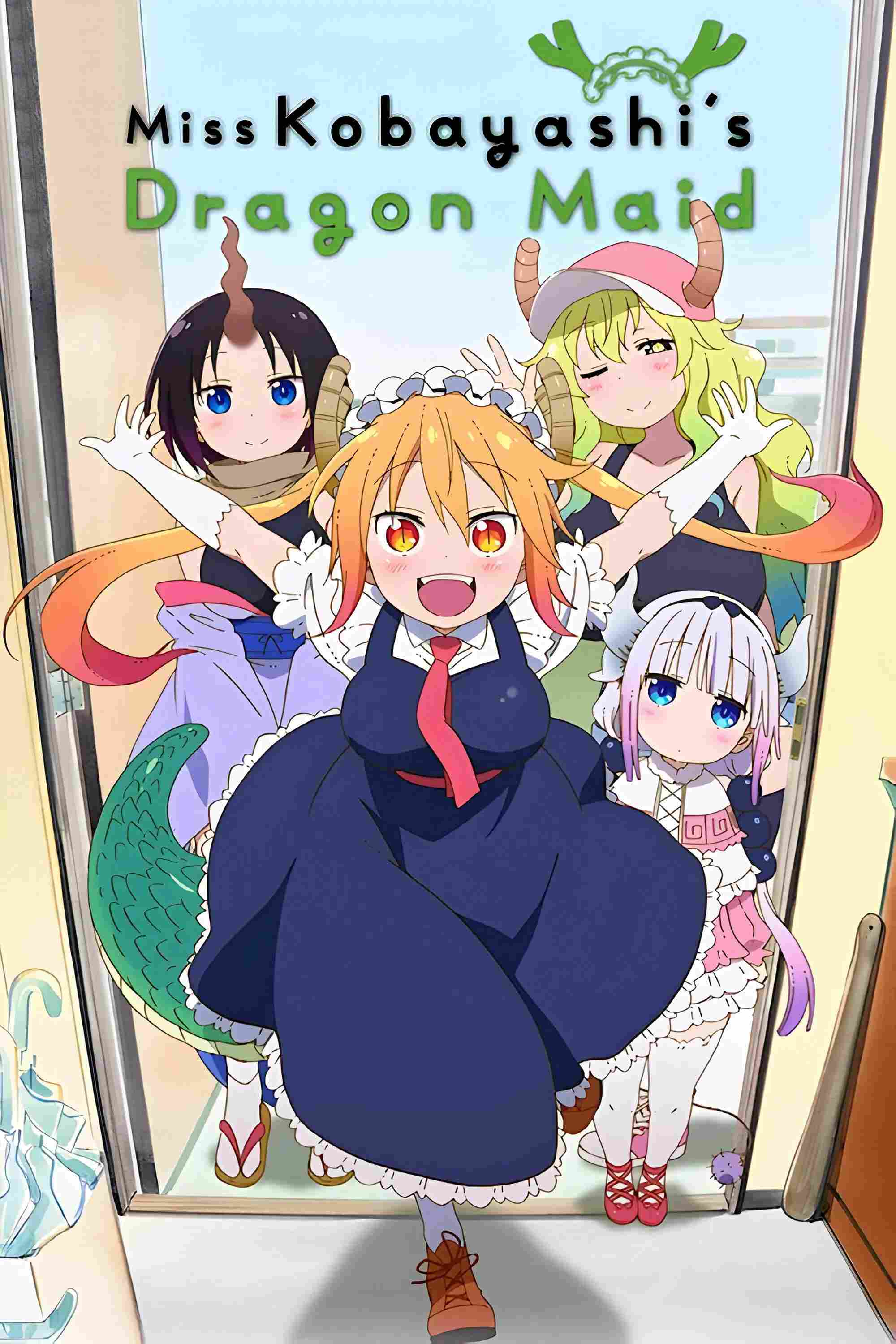 Poster chính thức của phim Phim Hoạt Hình, Phim Hài "Hầu gái rồng nhà Kobayashi" (Miss Kobayashi's Dragon Maid - 2017), với sự tham gia của diễn viên Mutsumi Tamura và Yuuki Kuwahara.
