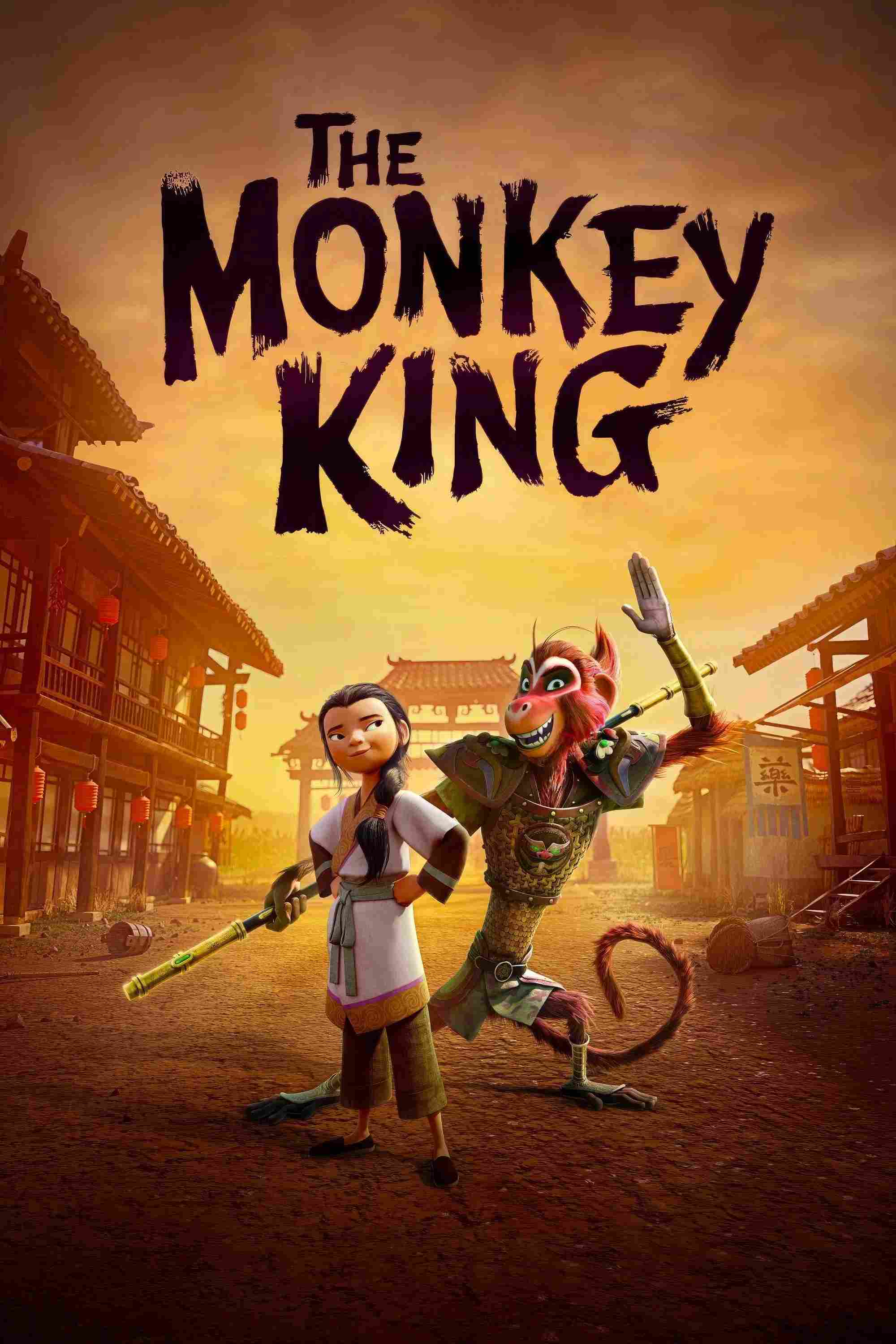 Poster chính thức của phim Phim Hoạt Hình, Phim Giả Tượng "Hầu Vương" (The Monkey King - 2023), với sự tham gia của diễn viên Jimmy O. Yang và Bowen Yang.