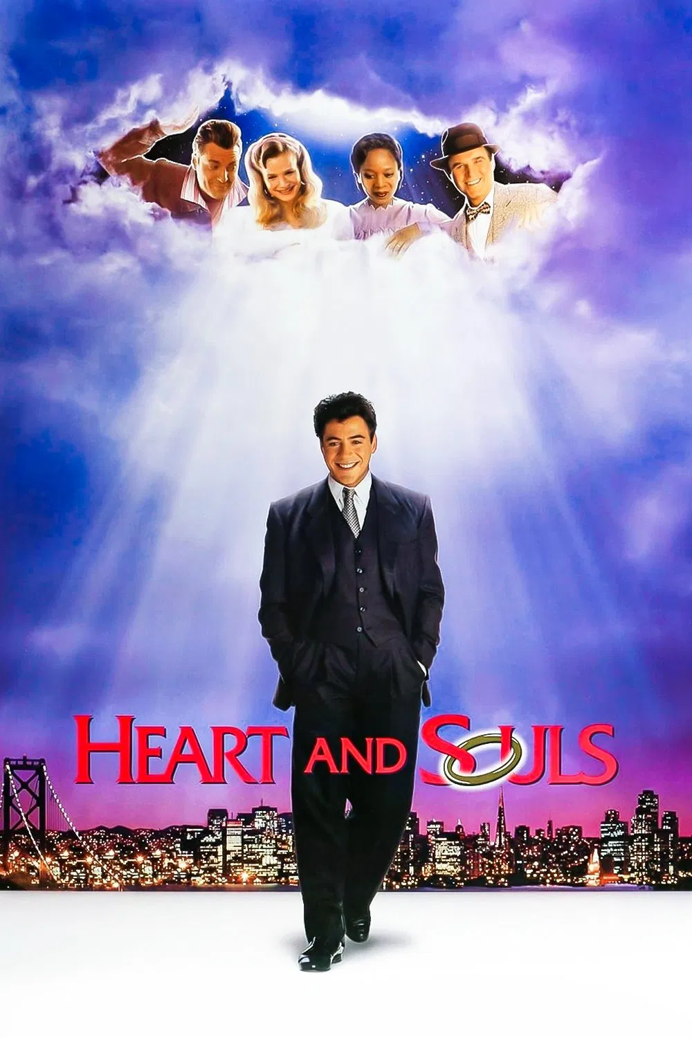Poster chính thức của phim Phim Giả Tượng, Phim Hài "Heart and Souls" (Heart and Souls - 1993), với sự tham gia của diễn viên Robert Downey Jr. và Charles Grodin.