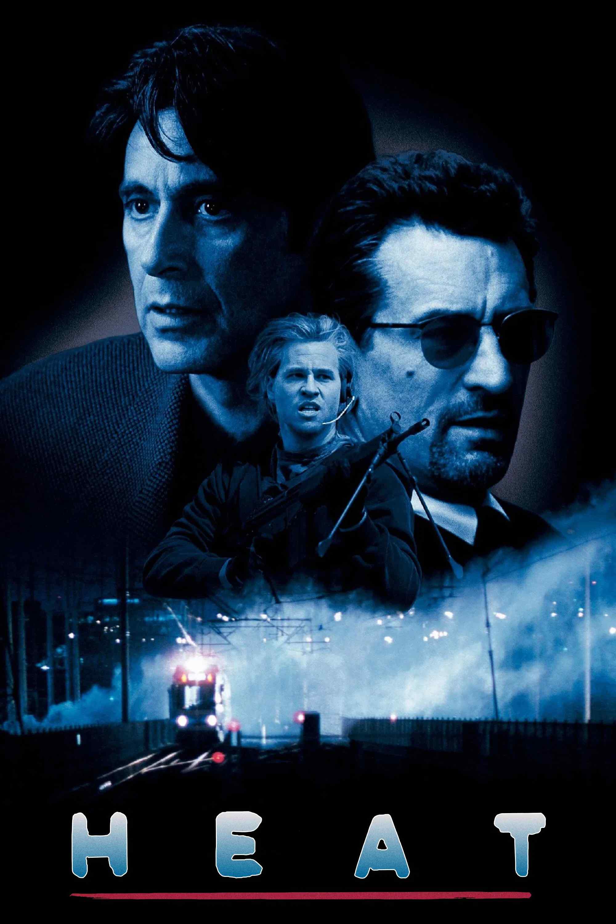 Poster chính thức của phim Phim Hình Sự, Phim Tâm Lý "Heat: Kỳ phùng địch thủ" (Heat - 1995), với sự tham gia của diễn viên Al Pacino và Robert De Niro.