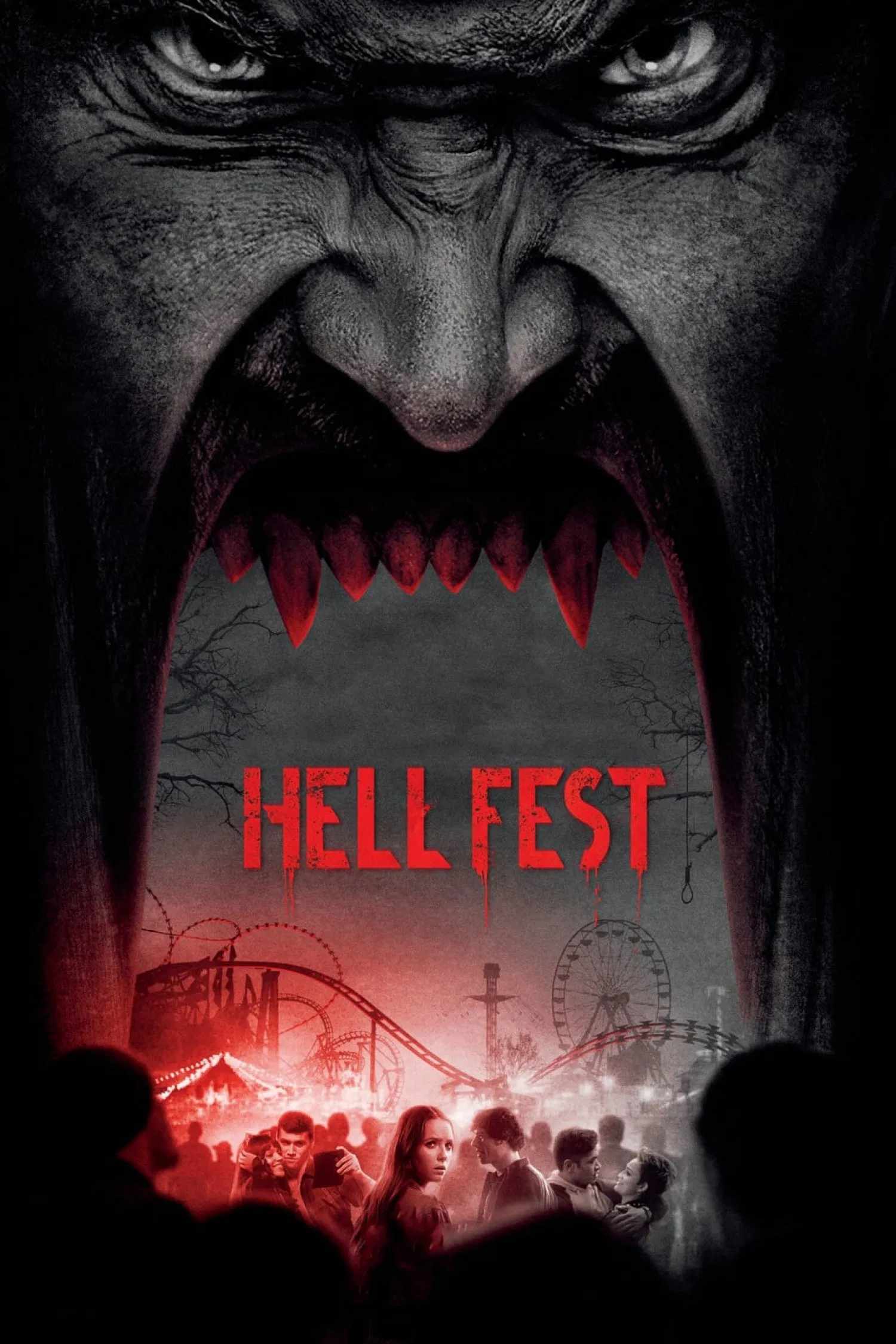 Poster chính thức của phim Phim Kinh Dị, Phim Giật Gân "Hell Fest" (Hell Fest - 2018), với sự tham gia của diễn viên Amy Forsyth và Christian James.