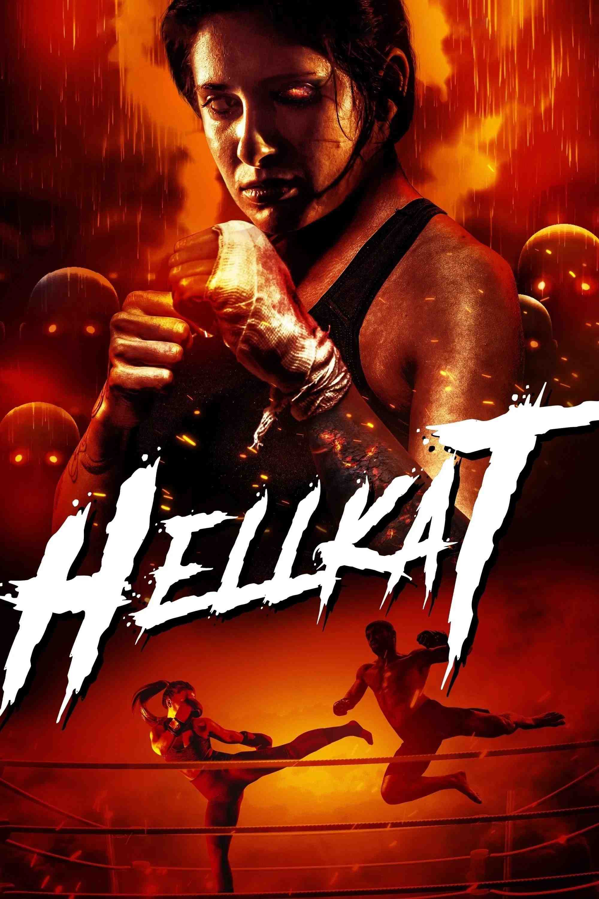 Poster chính thức của phim Phim Hành Động, Phim Giật Gân "HellKat" (HellKat - 2021), với sự tham gia của diễn viên Abi Casson Thompson và Adrian Bouchet.