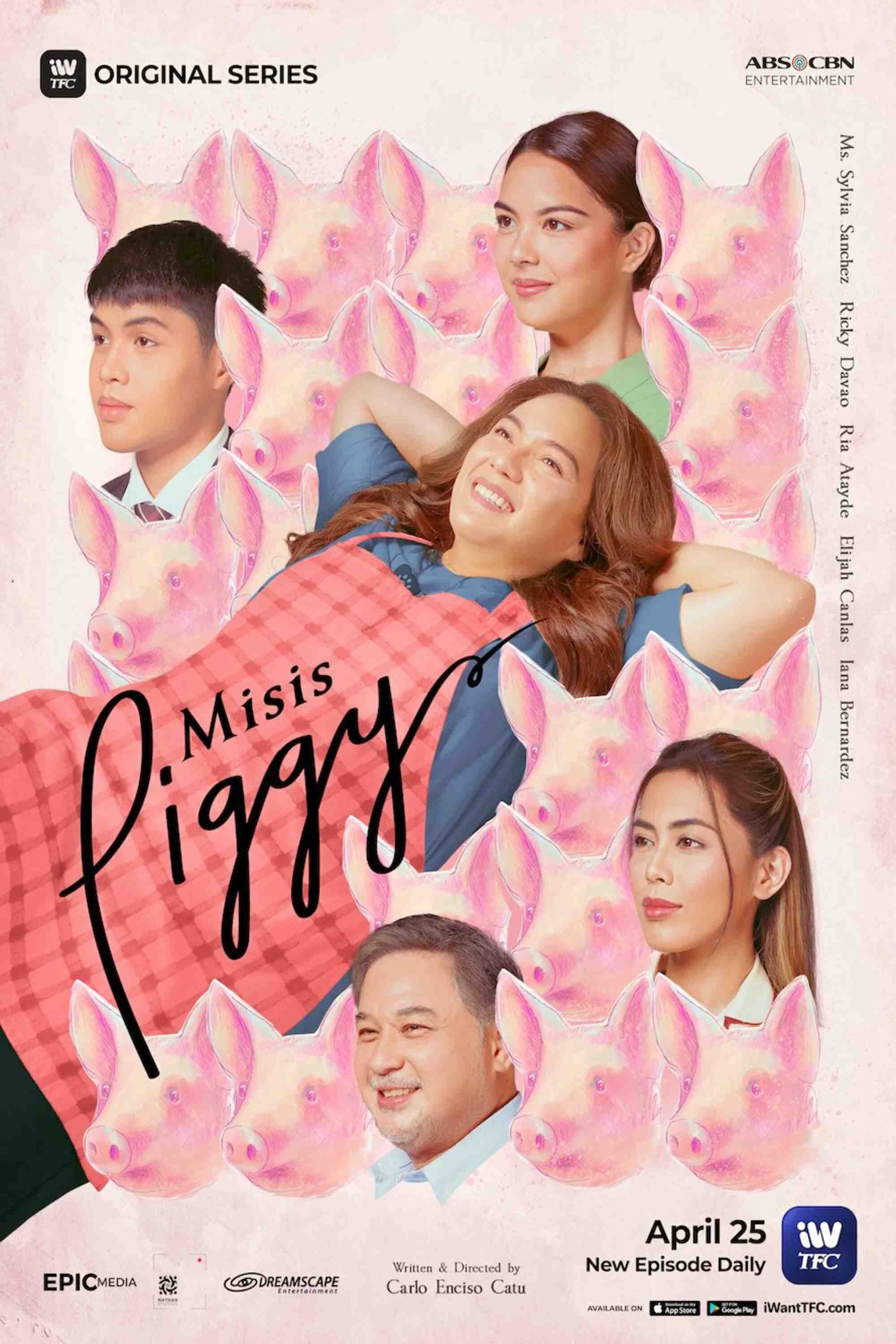 Poster chính thức của phim Phim Tâm Lý, Phim Gia Đình "Heo Con" (Misis Piggy - 2022), với sự tham gia của diễn viên Sylvia Sanchez và Ricky Davao.